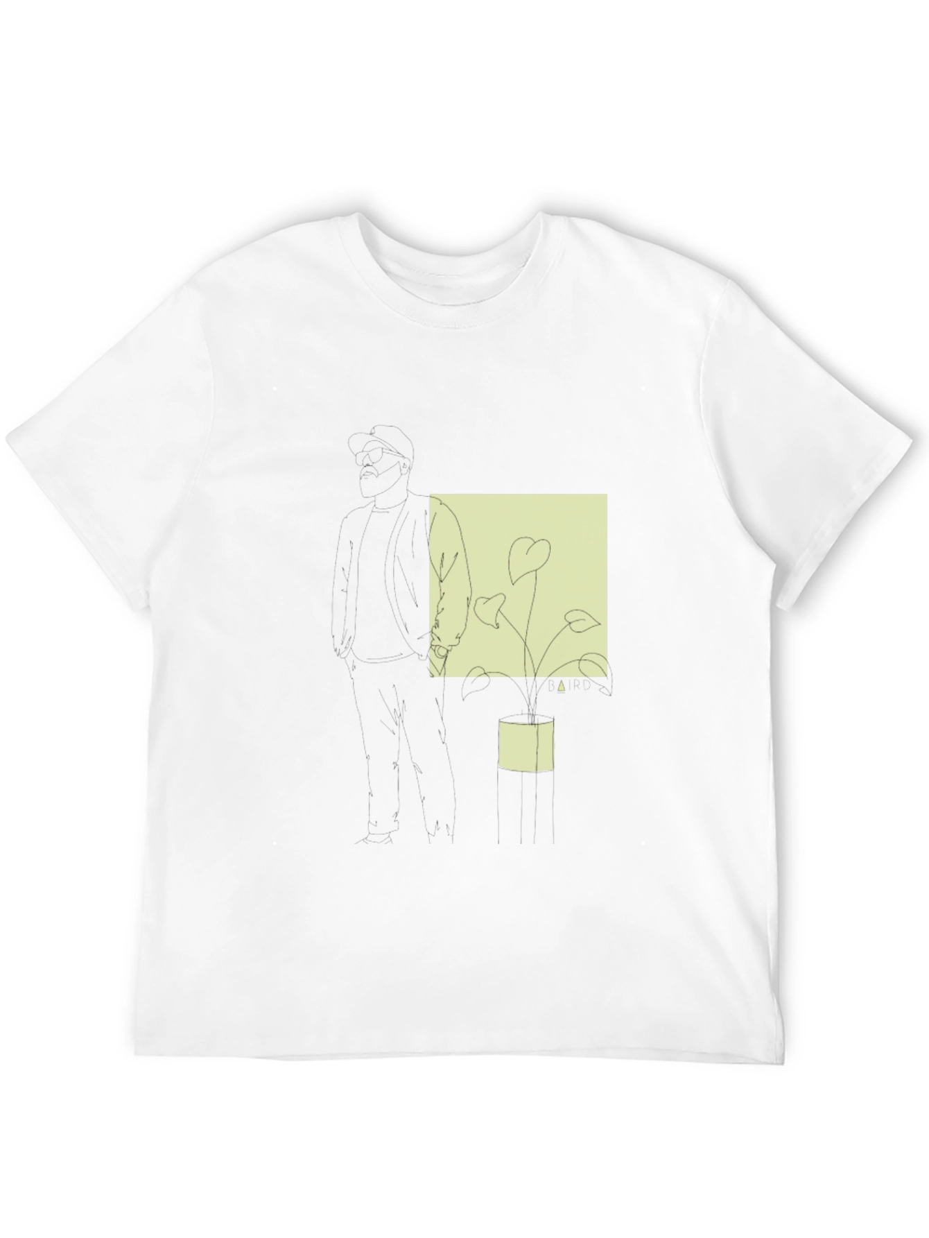 Abstract Plant Print Black T-Shirt