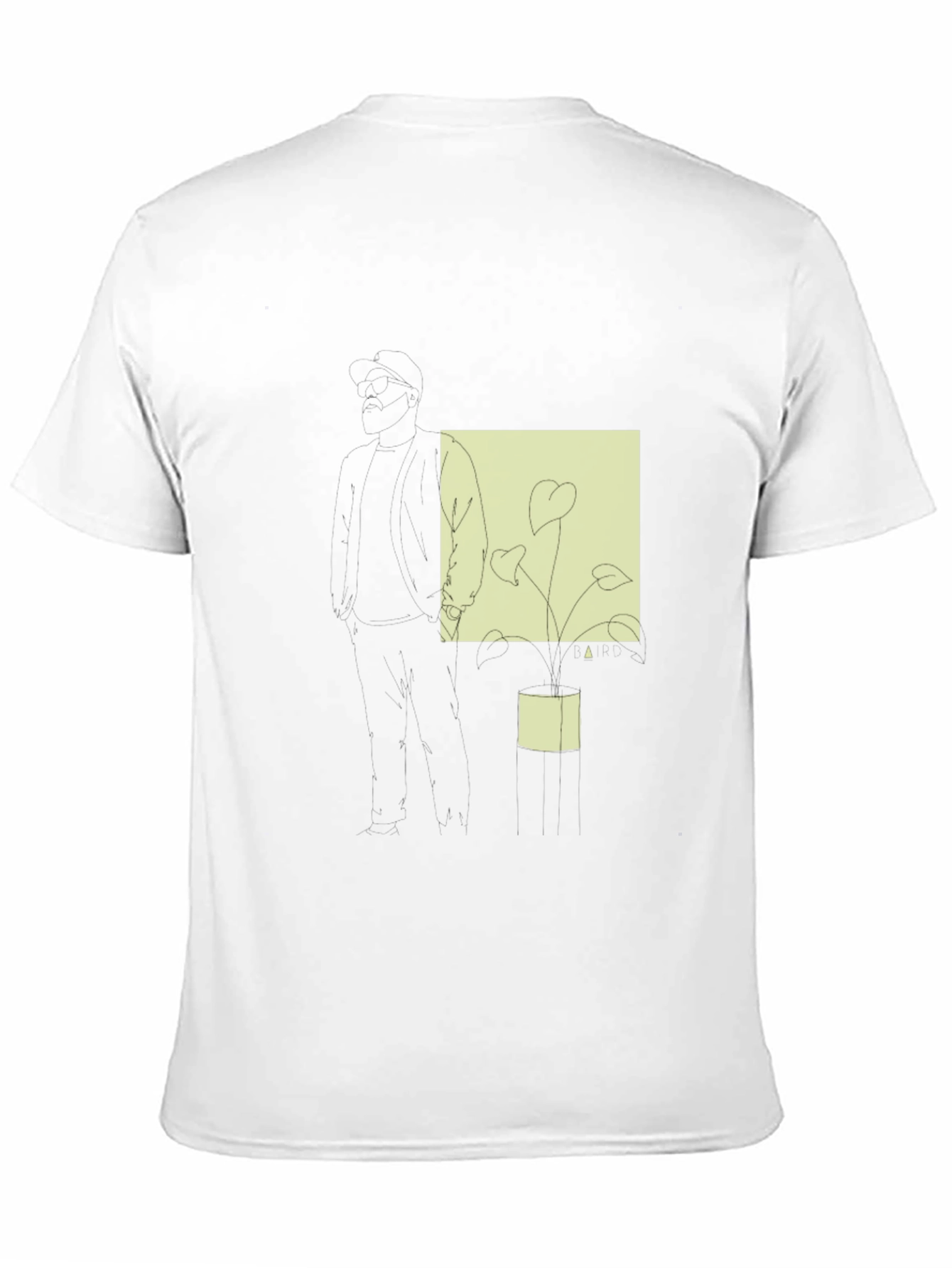 Abstract Plant Print Black T-Shirt
