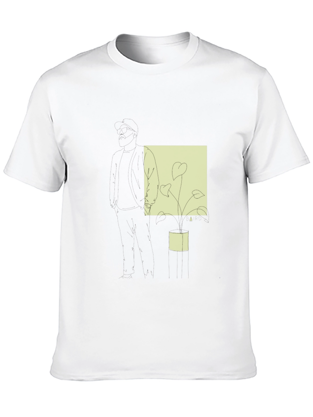 Abstract Plant Print Black T-Shirt