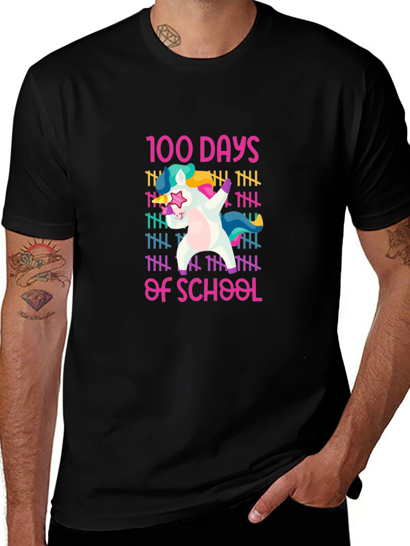 100 Days of School Unicorn Dabbing T-Shirt