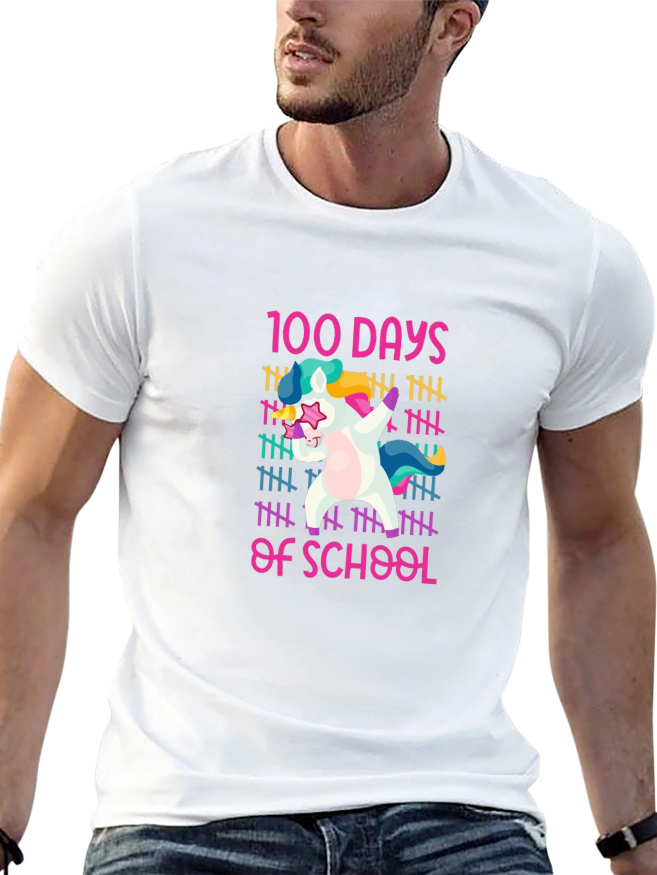 100 Days of School Unicorn Dabbing T-Shirt