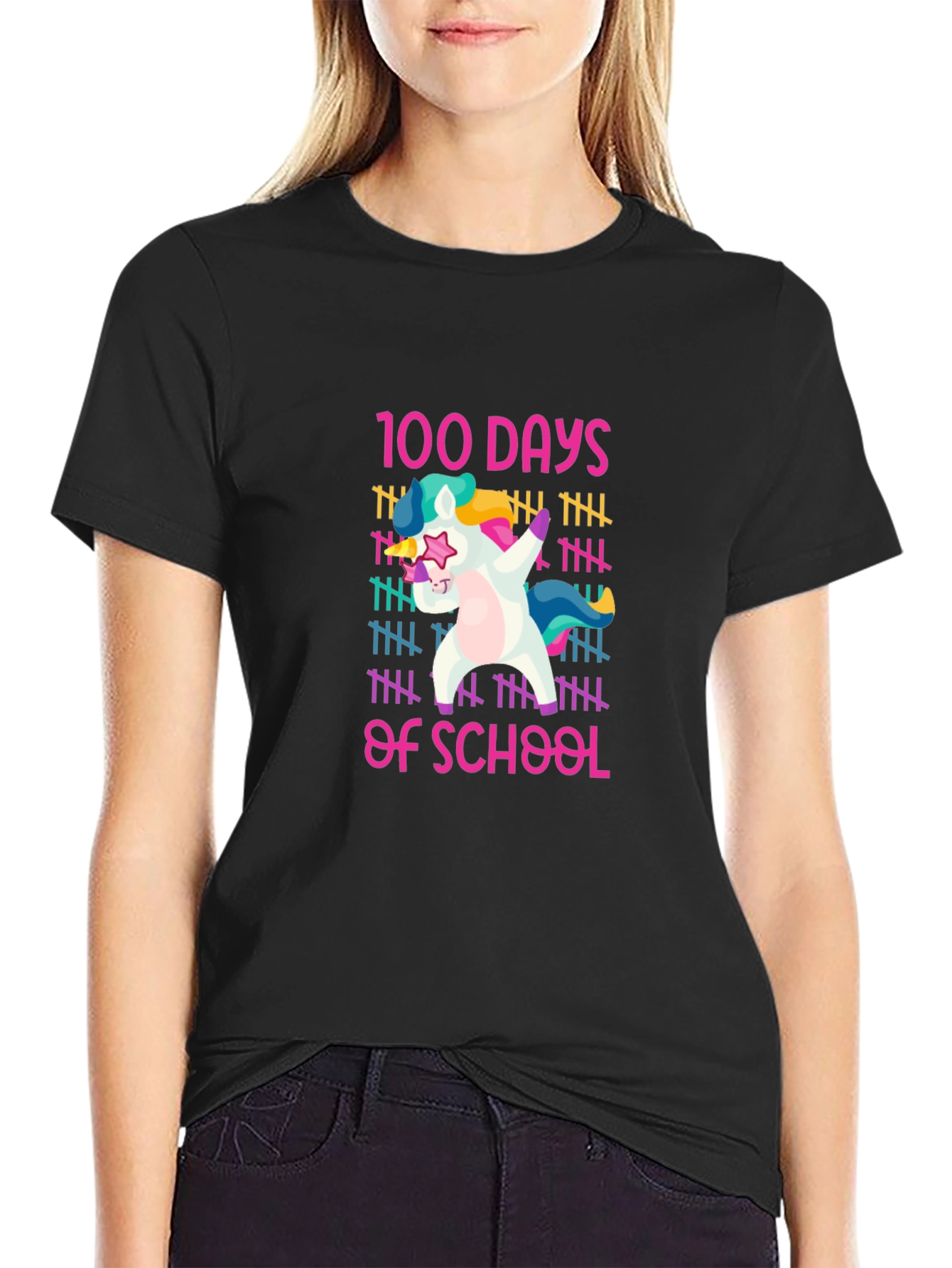 100 Days of School Unicorn Dabbing T-Shirt