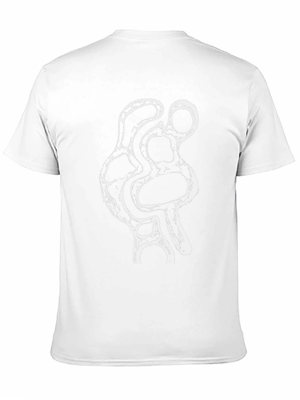Abstract White Print Black T-Shirt