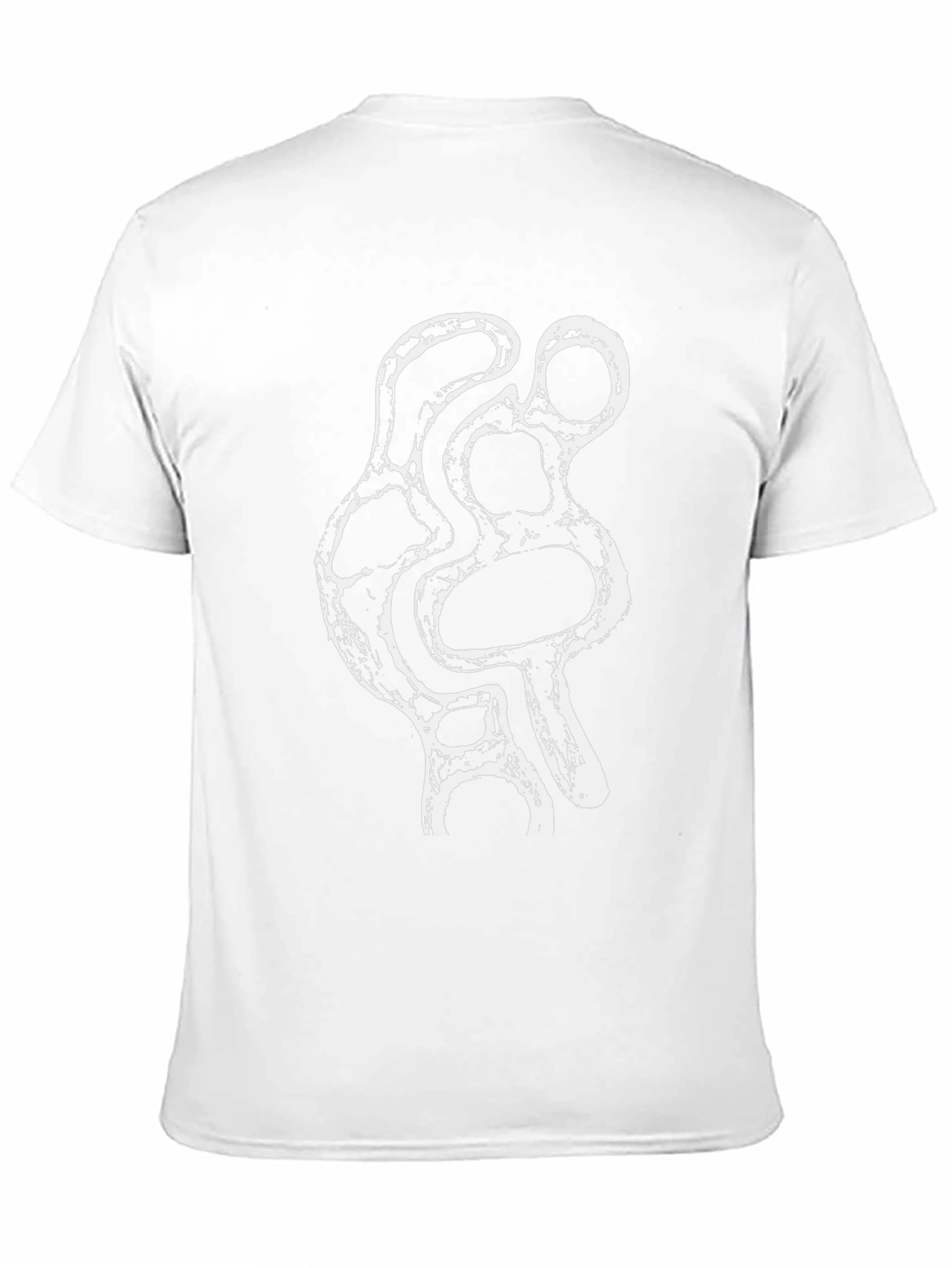 Abstract White Print Black T-Shirt
