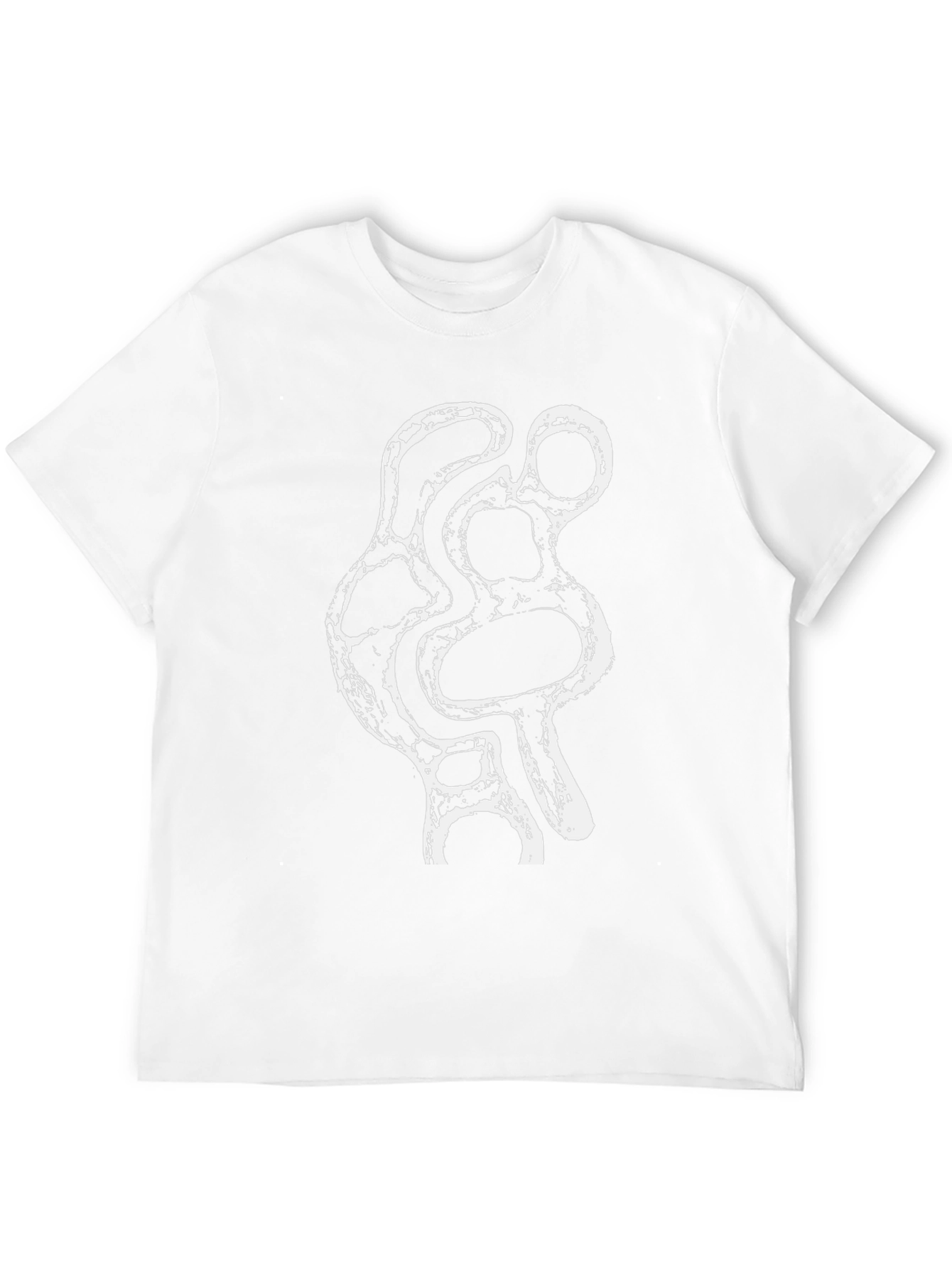 Abstract White Print Black T-Shirt