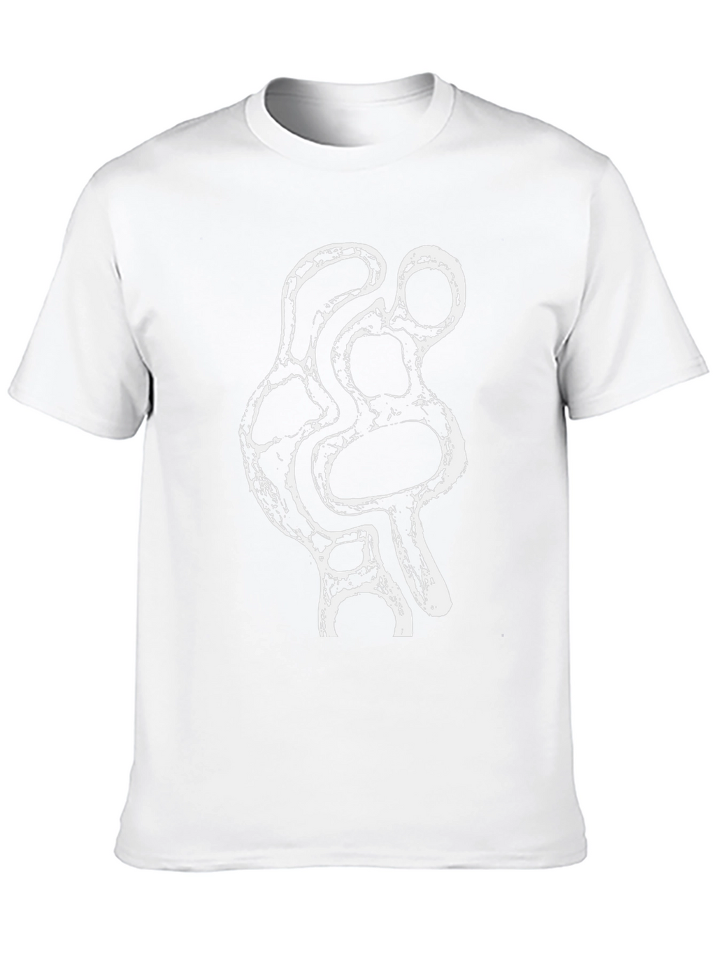 Abstract White Print Black T-Shirt