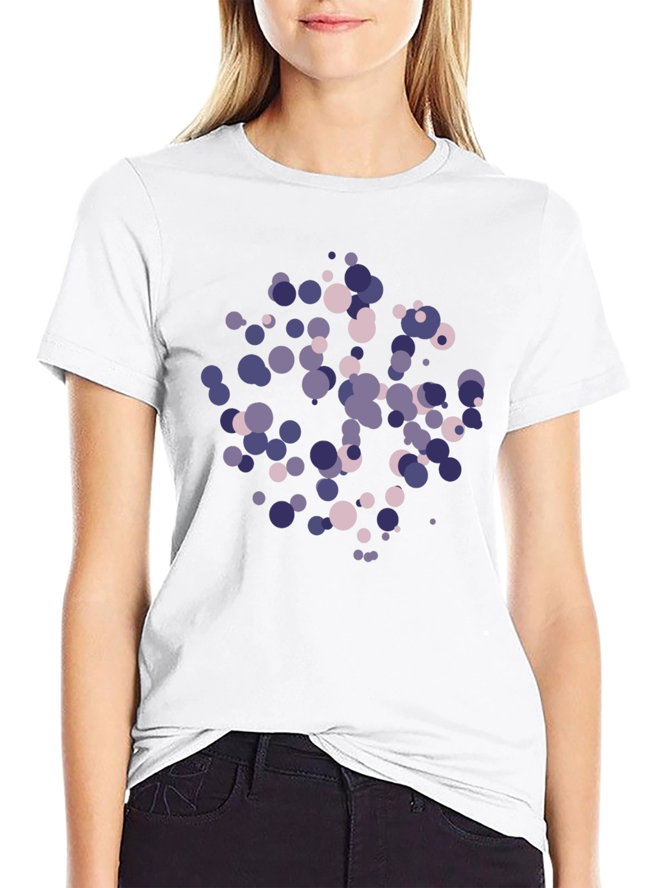 Abstract Circle Pattern Black T-Shirt