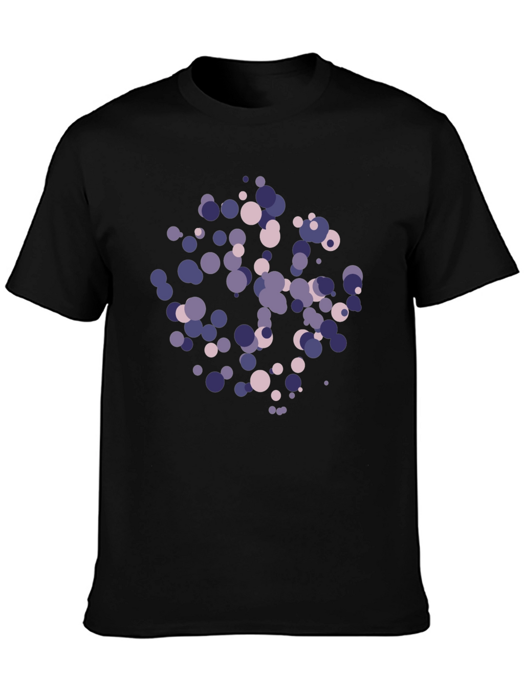 Abstract Circle Pattern Black T-Shirt