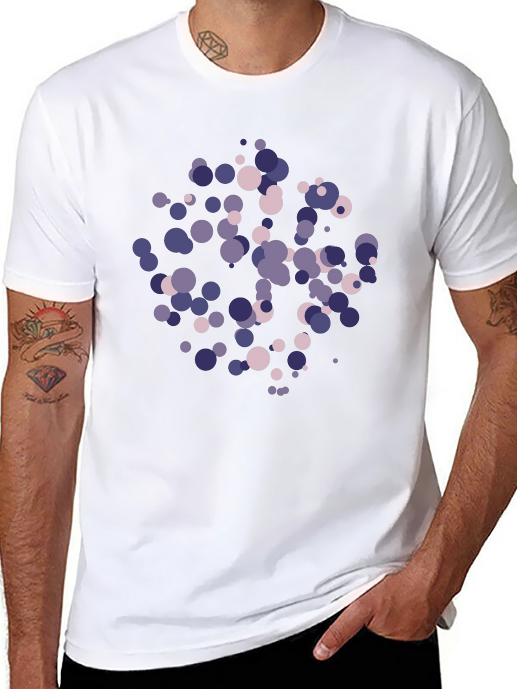 Abstract Circle Pattern Black T-Shirt