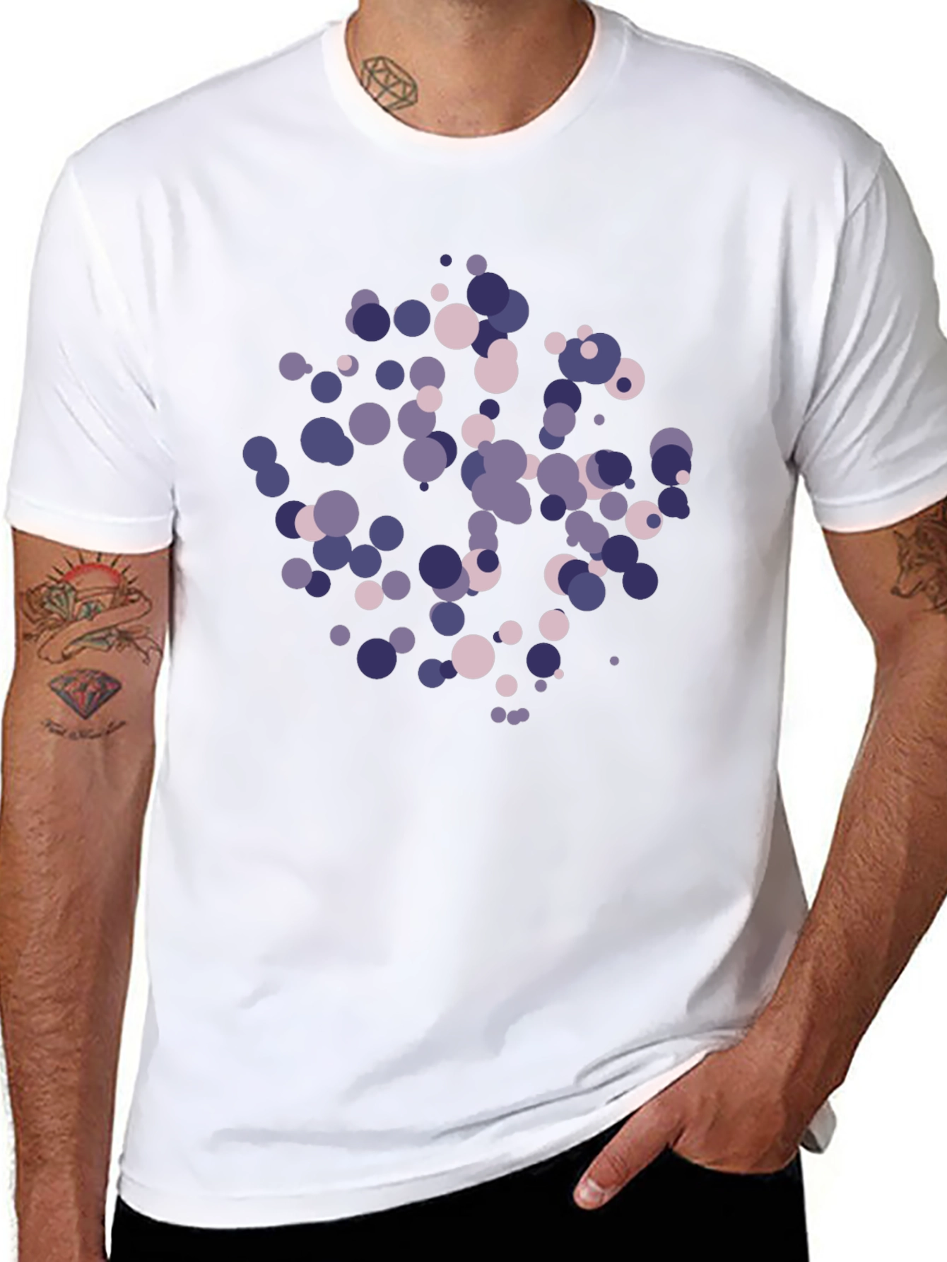 Abstract Circle Pattern Black T-Shirt