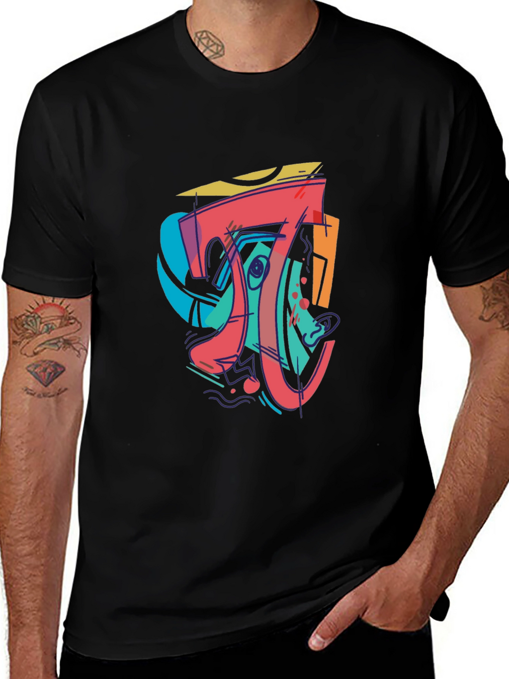 Abstract Art Black T-Shirt