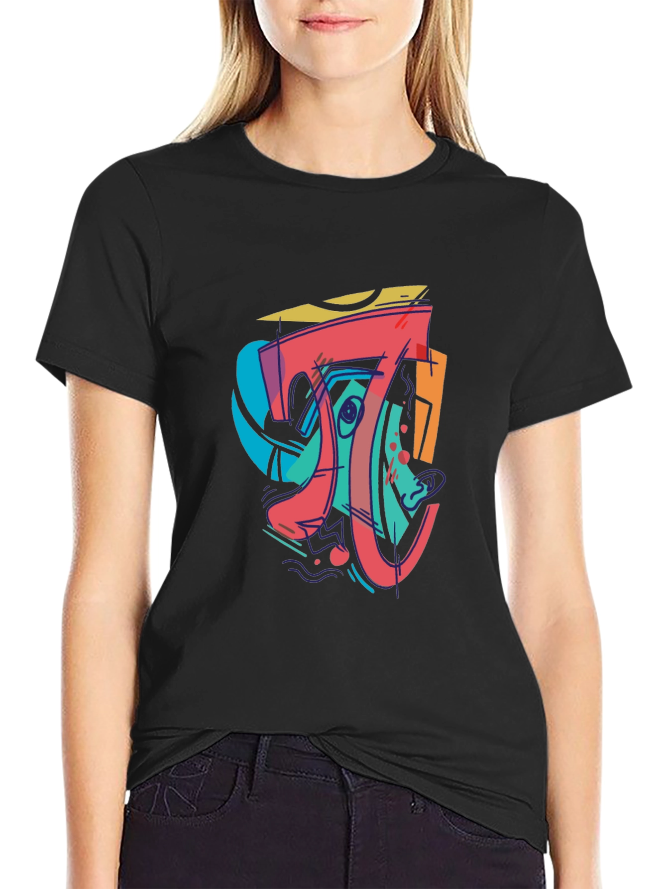 Abstract Art Black T-Shirt