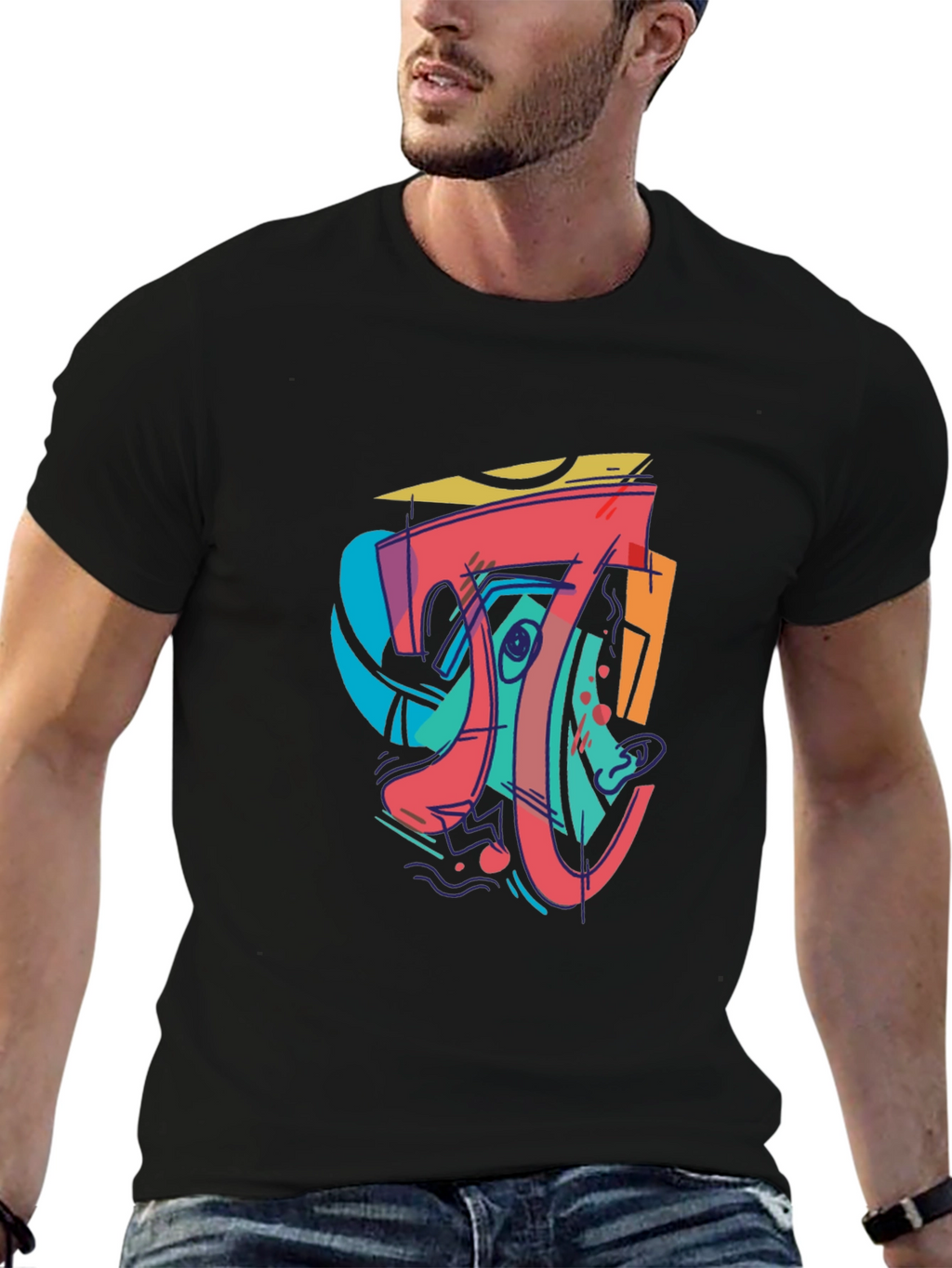 Abstract Art Black T-Shirt