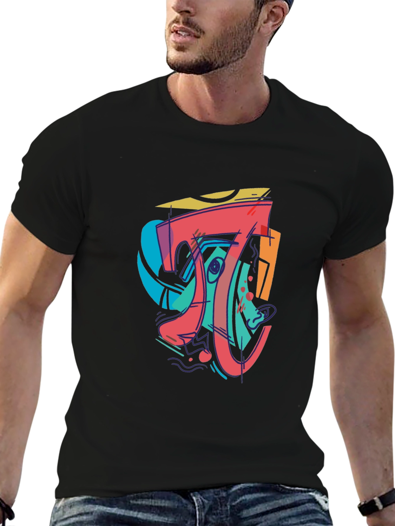 Abstract Art Black T-Shirt