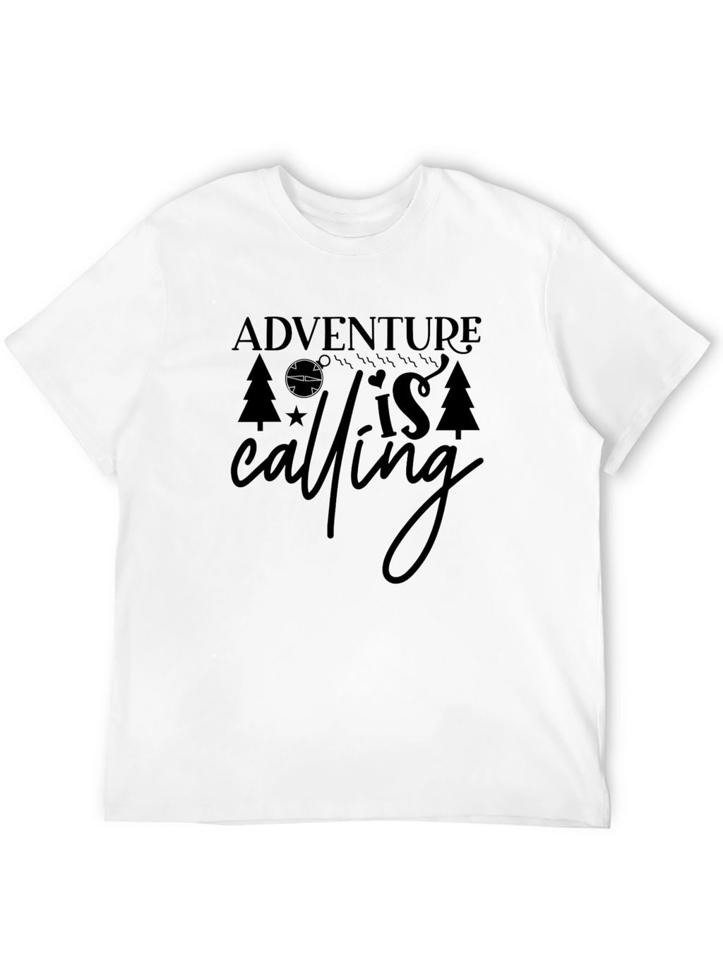 Adventure is Calling Black Graphic Tee