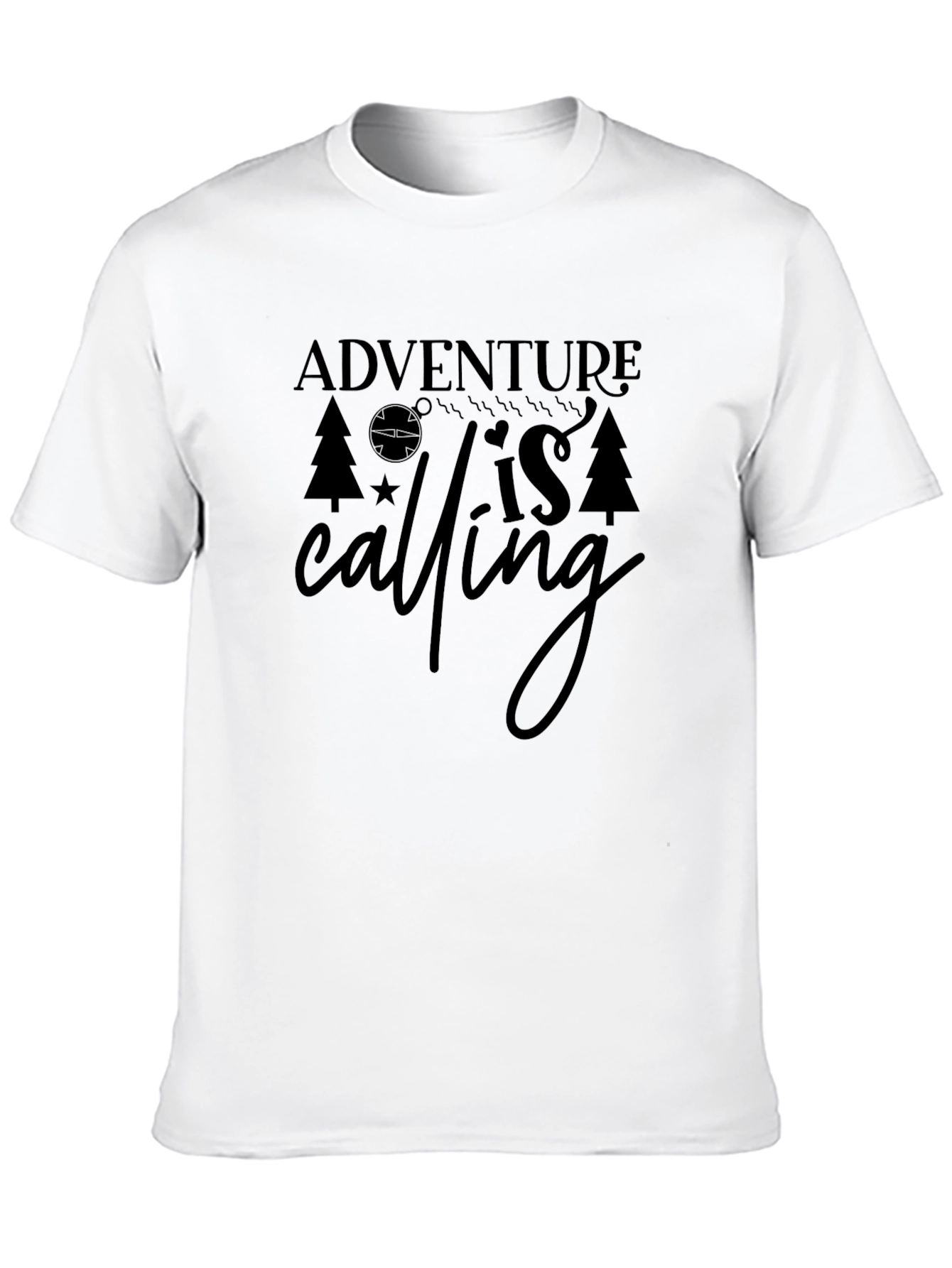 Adventure is Calling Black Graphic Tee