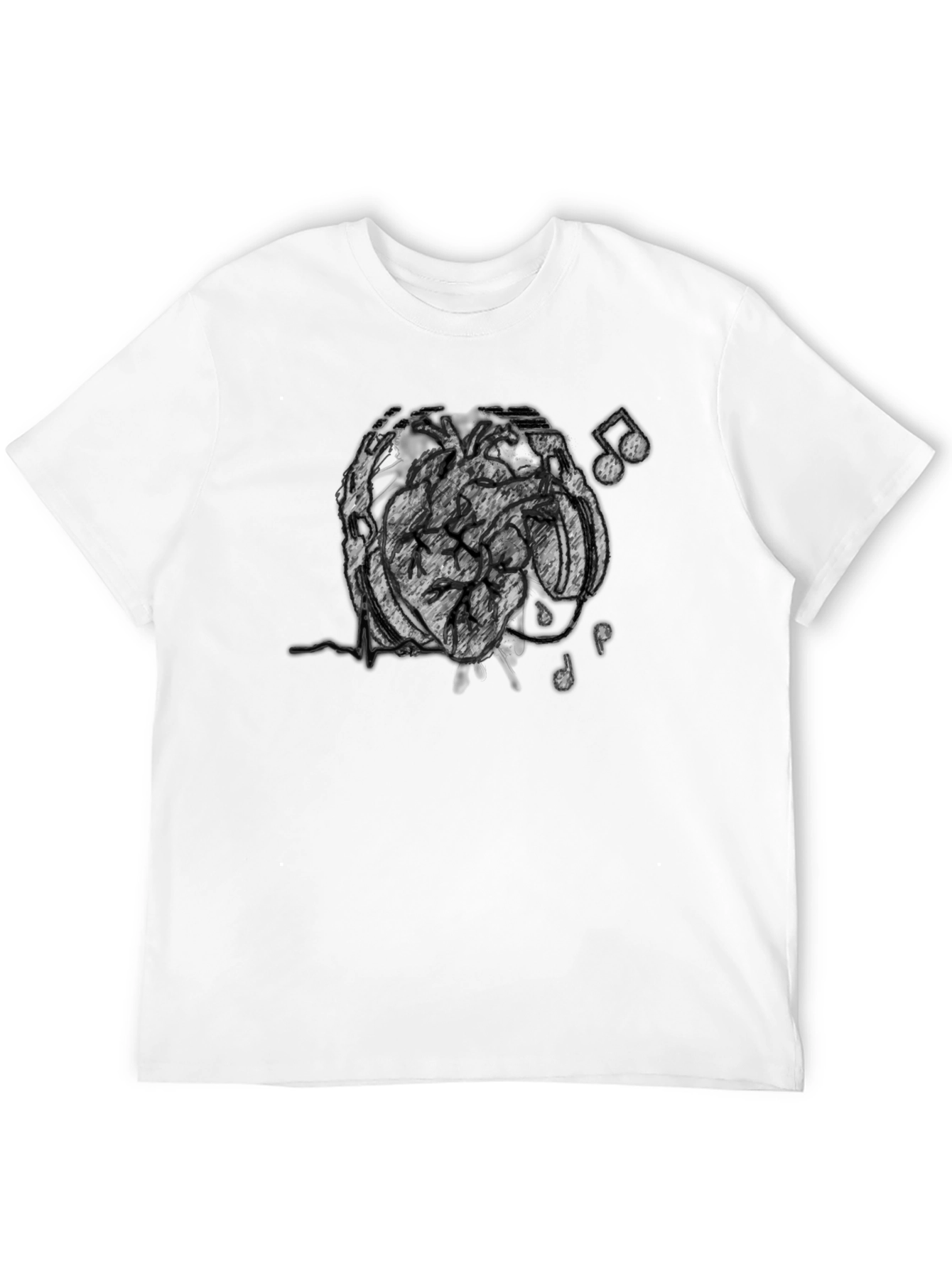 Abstract Brain Music Tee - Stylish Cotton Blend T-Shirt