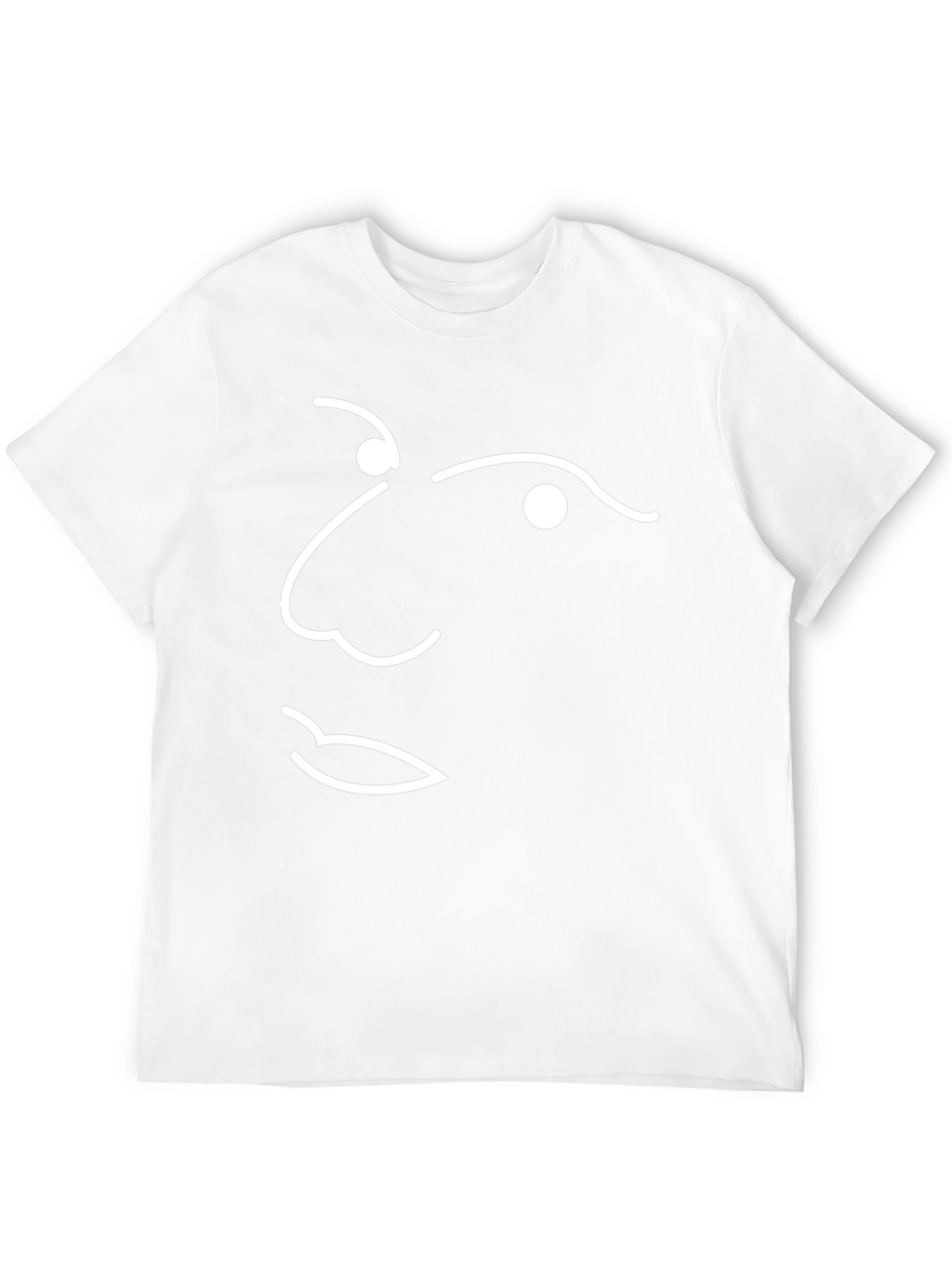 Abstract Face Line Art Black T-Shirt