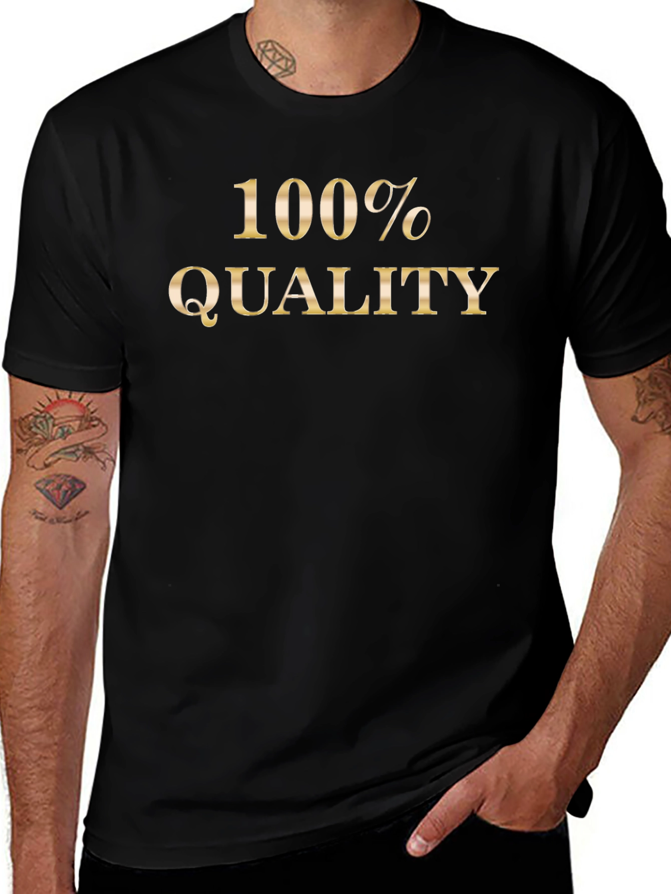 100% Quality Black Graphic T-Shirt