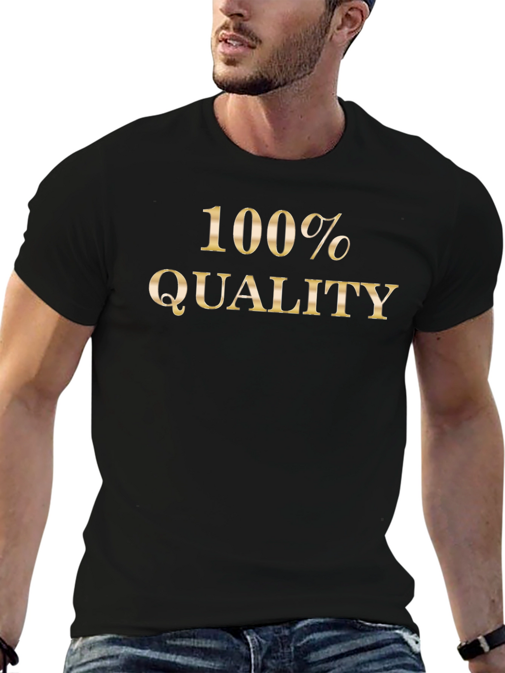 100% Quality Black Graphic T-Shirt