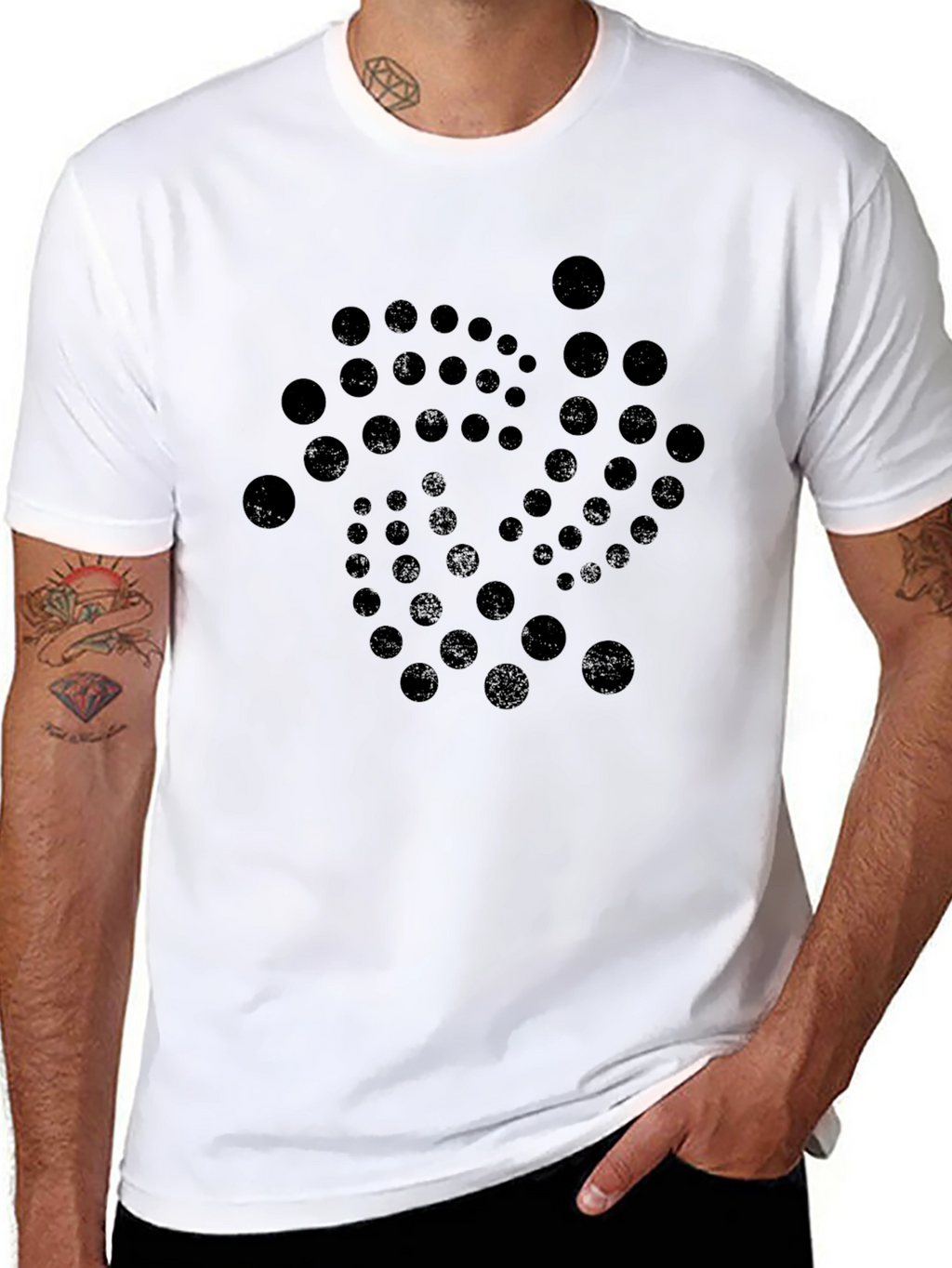 Abstract Dot Pattern Black T-Shirt