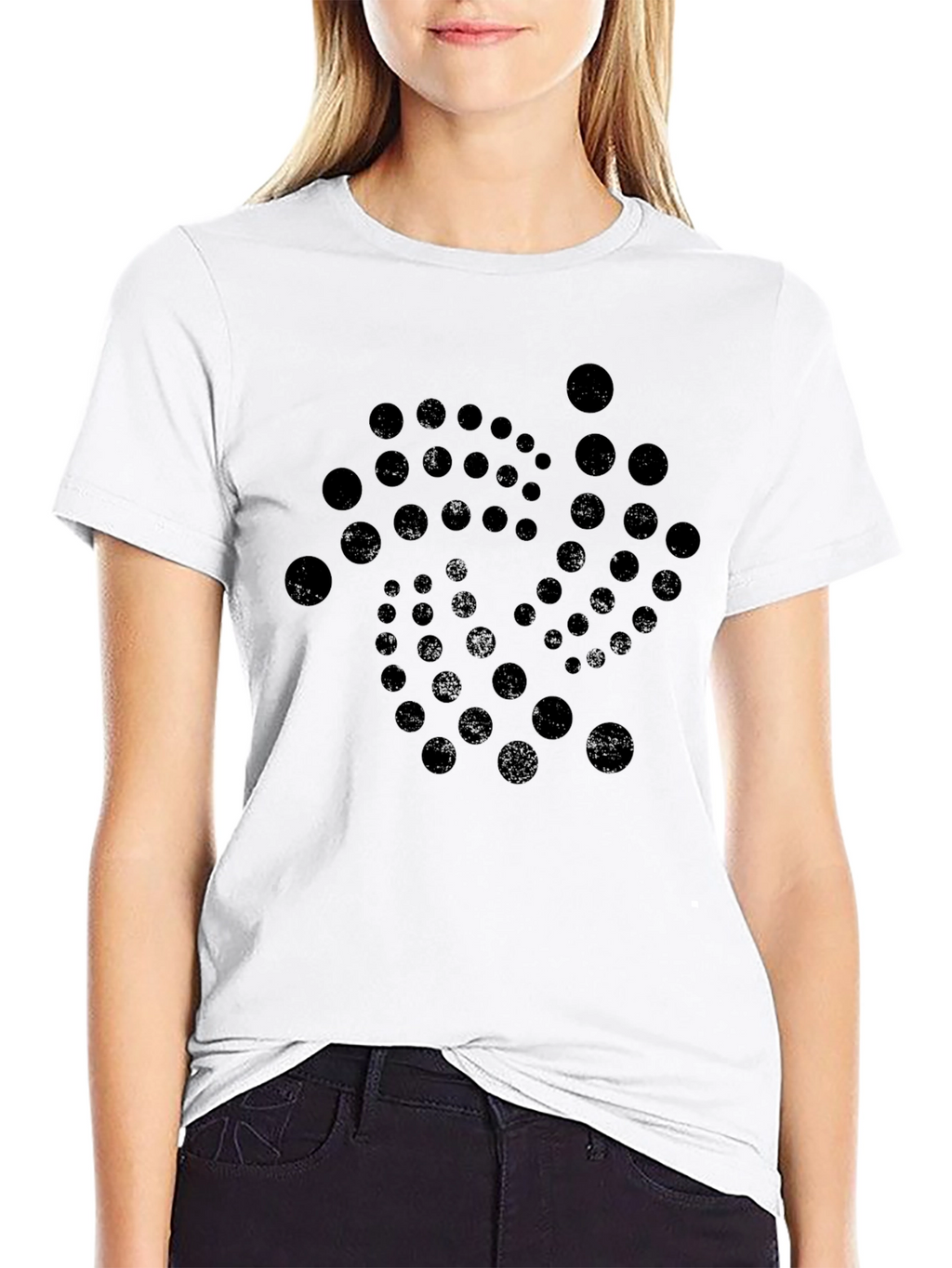 Abstract Dot Pattern Black T-Shirt