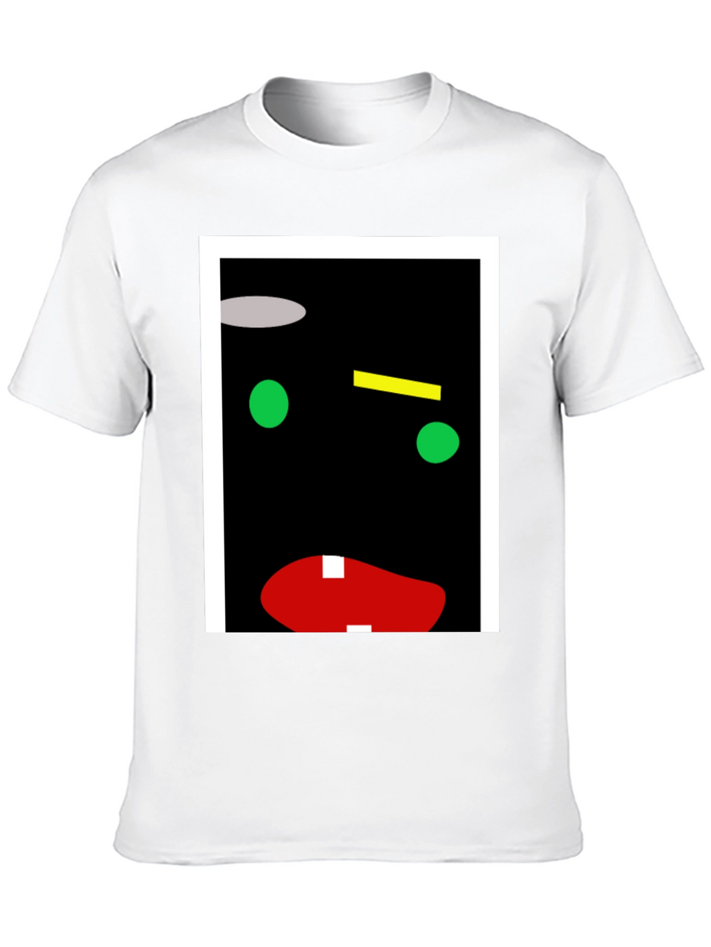 Abstract Face Graphic Print Black T-Shirt