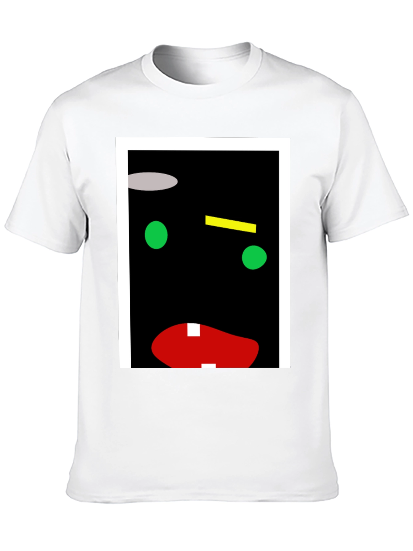 Abstract Face Graphic Print Black T-Shirt