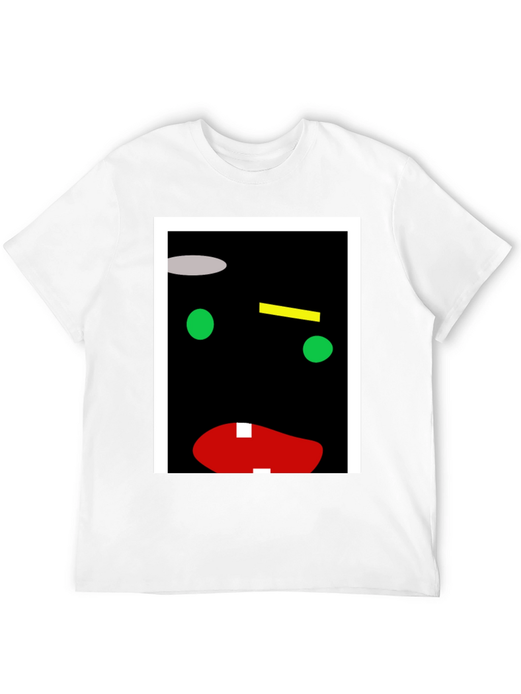Abstract Face Graphic Print Black T-Shirt