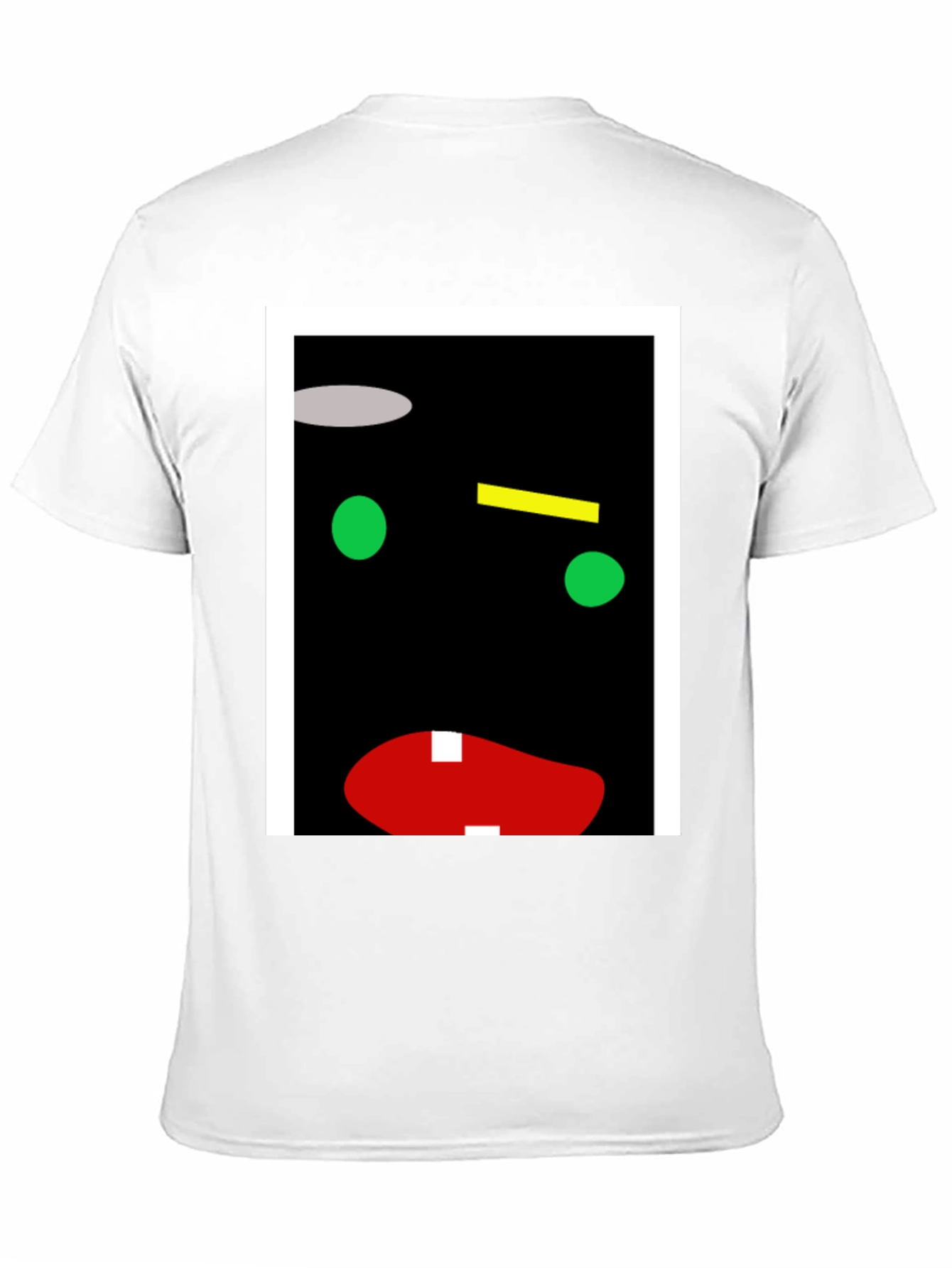 Abstract Face Graphic Print Black T-Shirt