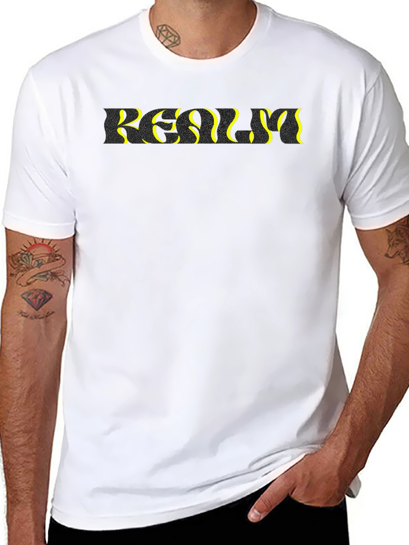 Abstract Text Black T-Shirt