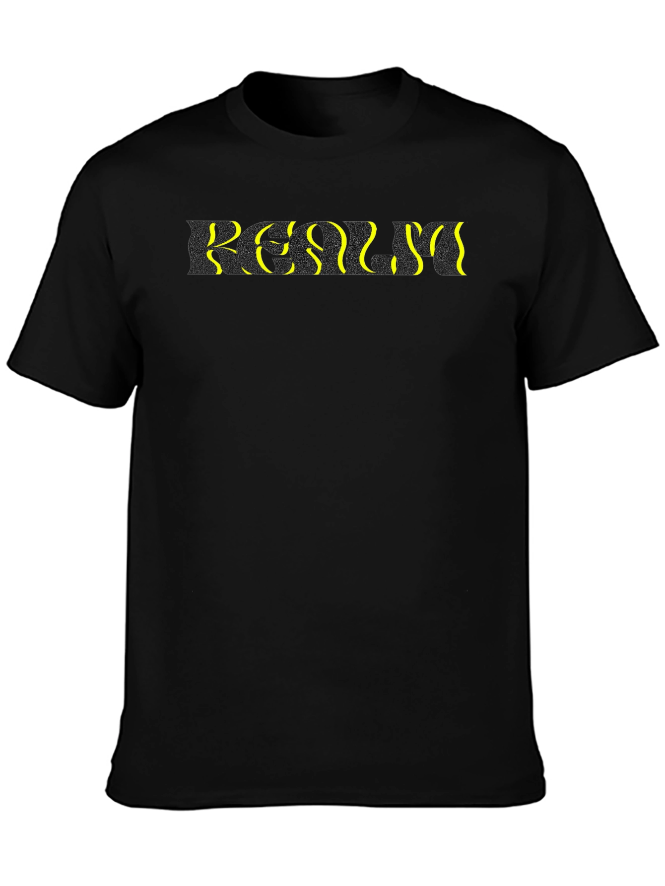 Abstract Text Black T-Shirt