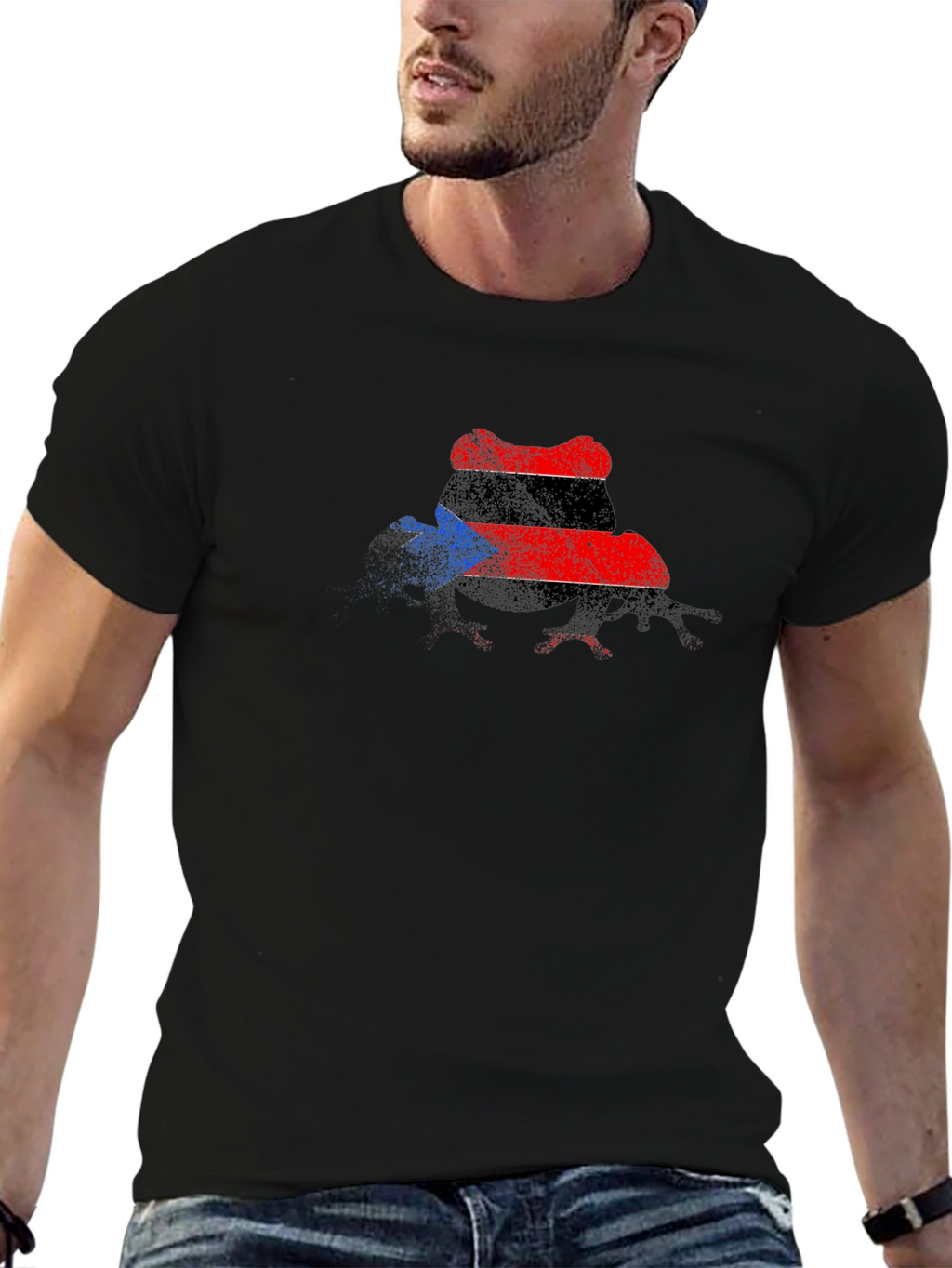 Abstract Fedora Mens Black T-Shirt