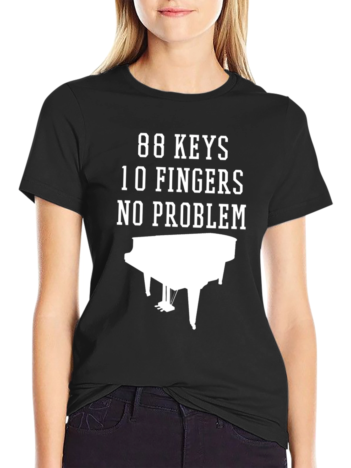 88 Keys 10 Fingers No Problem Piano T-Shirt