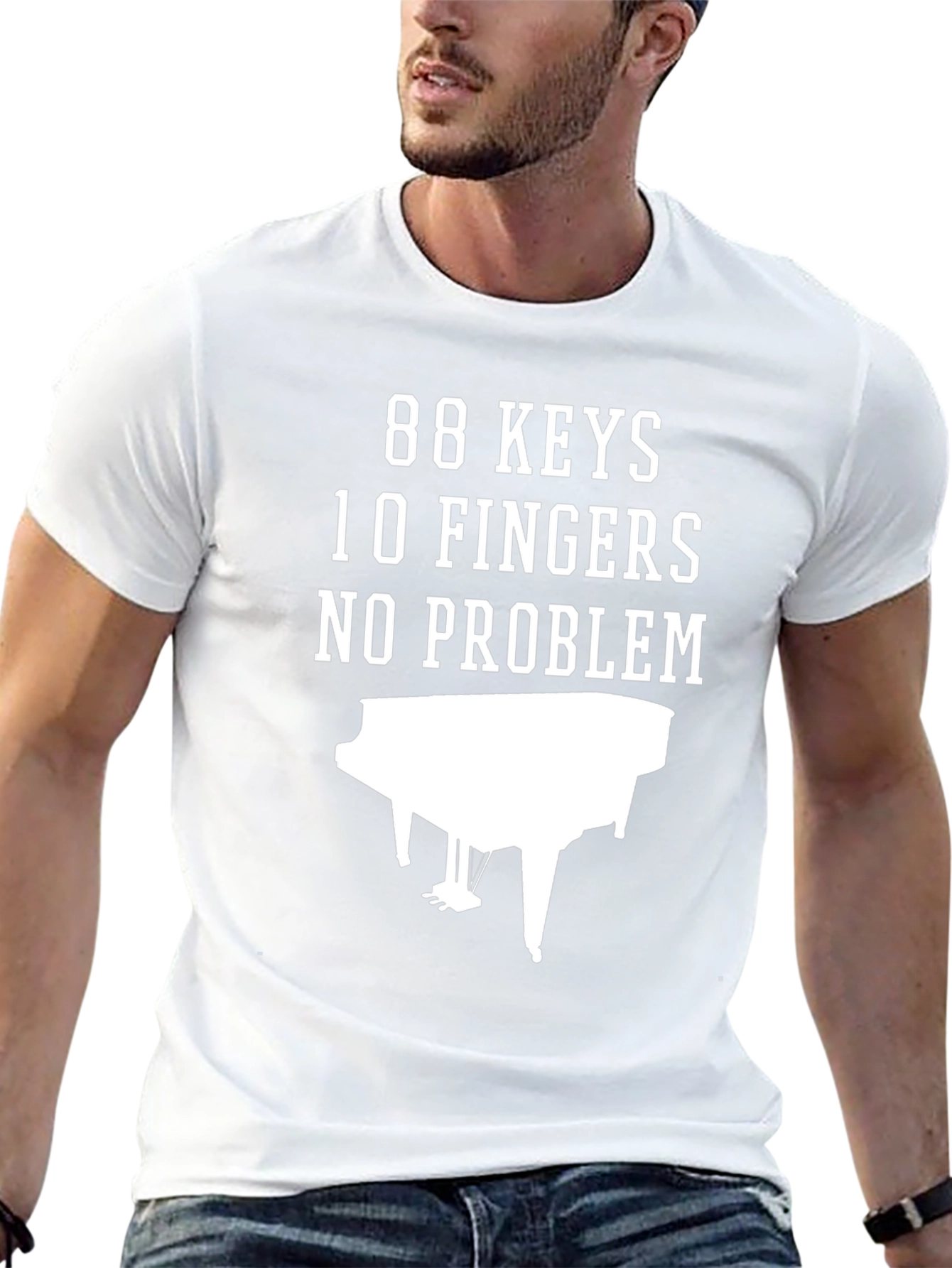 88 Keys 10 Fingers No Problem Piano T-Shirt