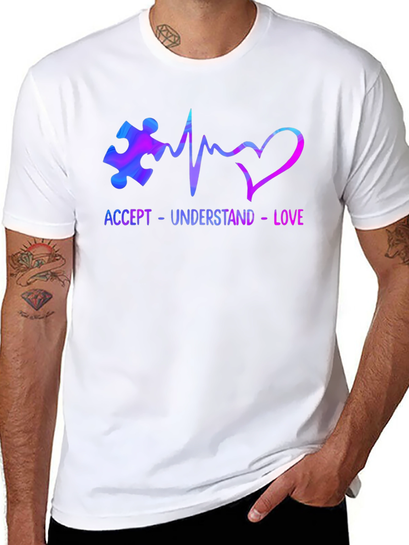 Accept Understand Love Autism Awareness T-Shirt