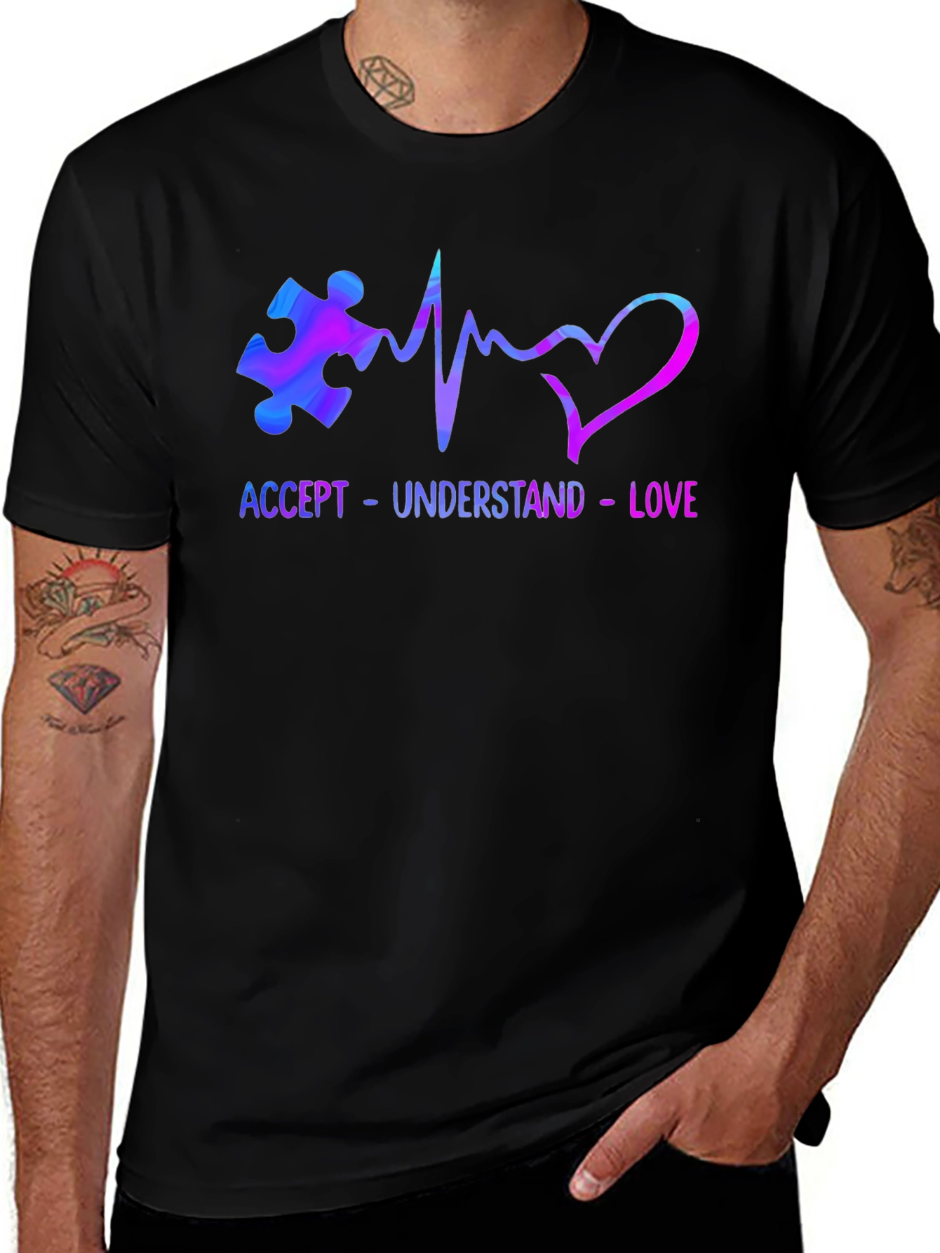 Accept Understand Love Autism Awareness T-Shirt