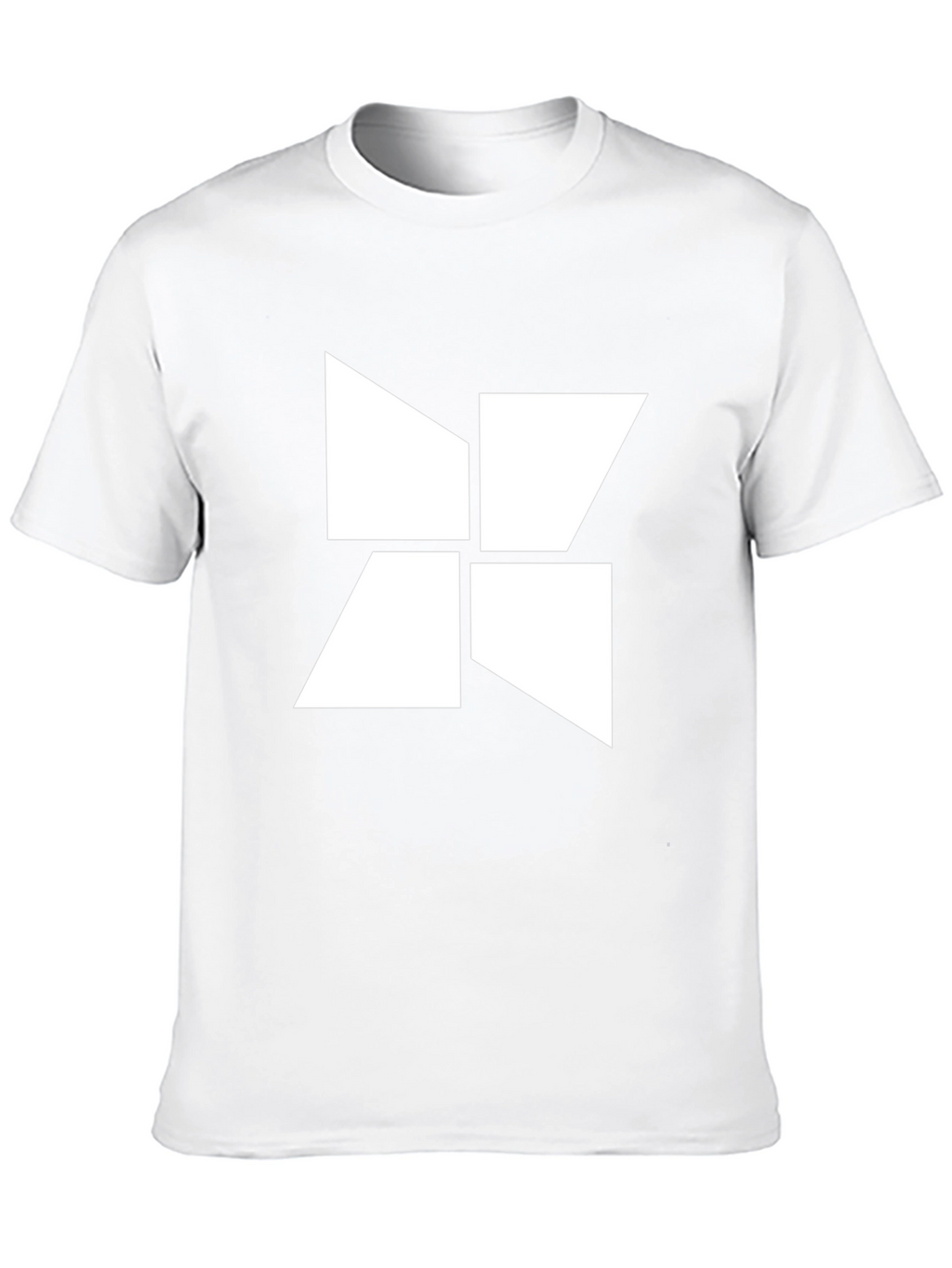 Abstract Geometric White Design Black T-Shirt