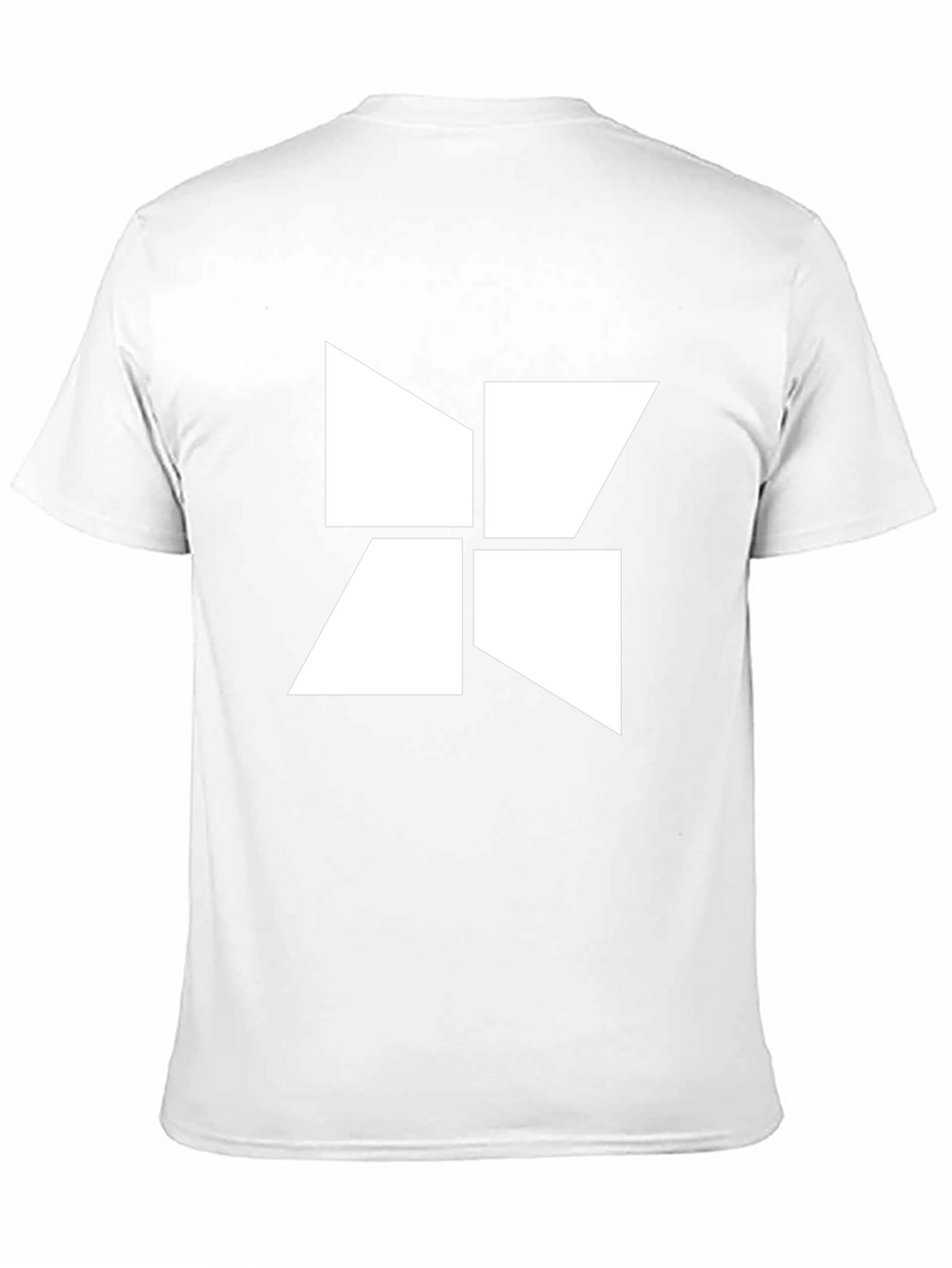 Abstract Geometric White Design Black T-Shirt