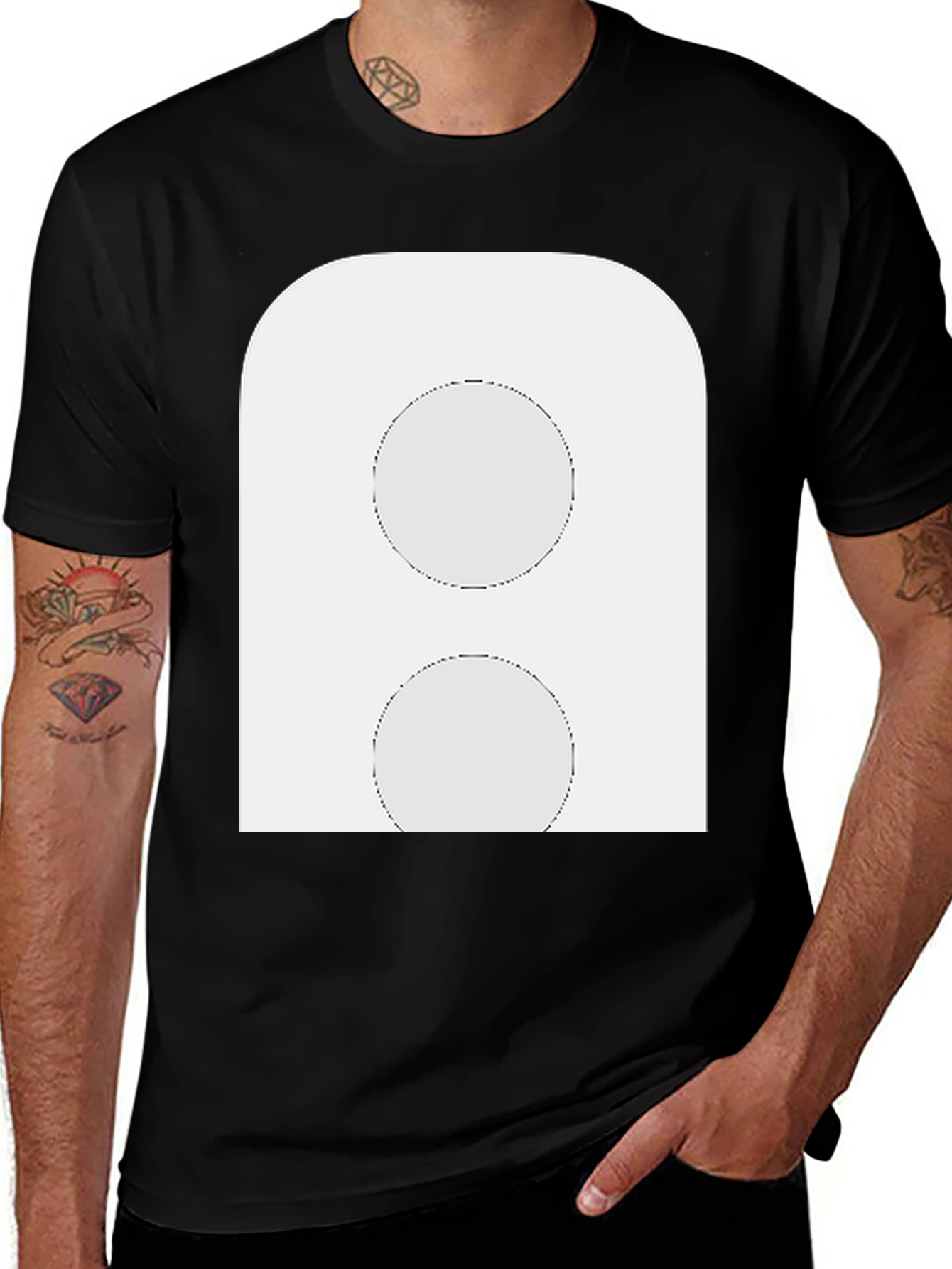 Abstract Graphic Print Black T-Shirt