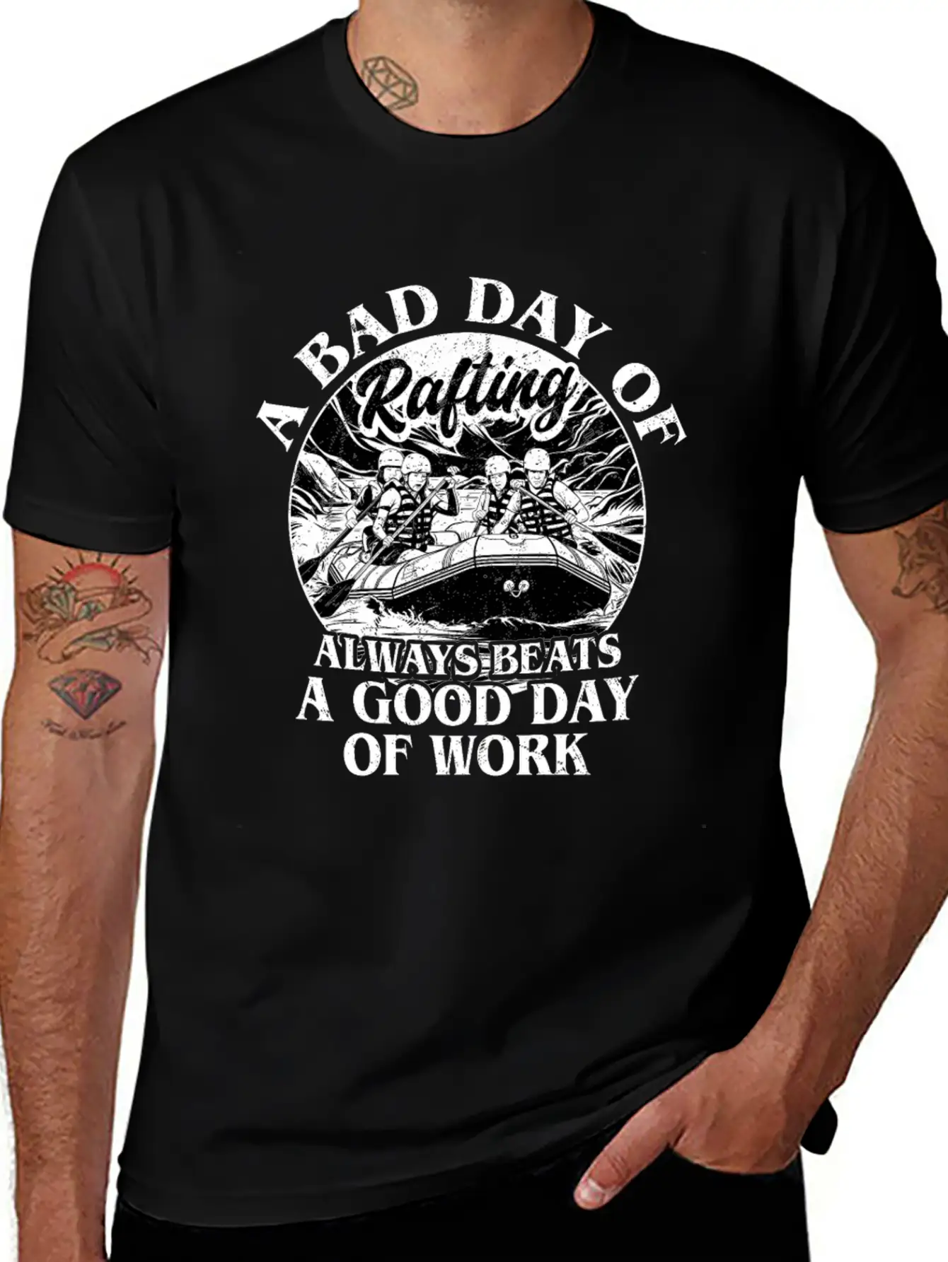 A Bad Day Of Rafting White Water Paddling Unisex Casual T-Shirt – Clean Design For Daily Comfort