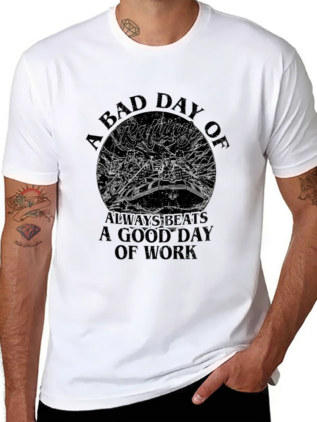 A Bad Day Of Rafting White Water Paddling Unisex Casual T-Shirt – Clean Design For Daily Comfort