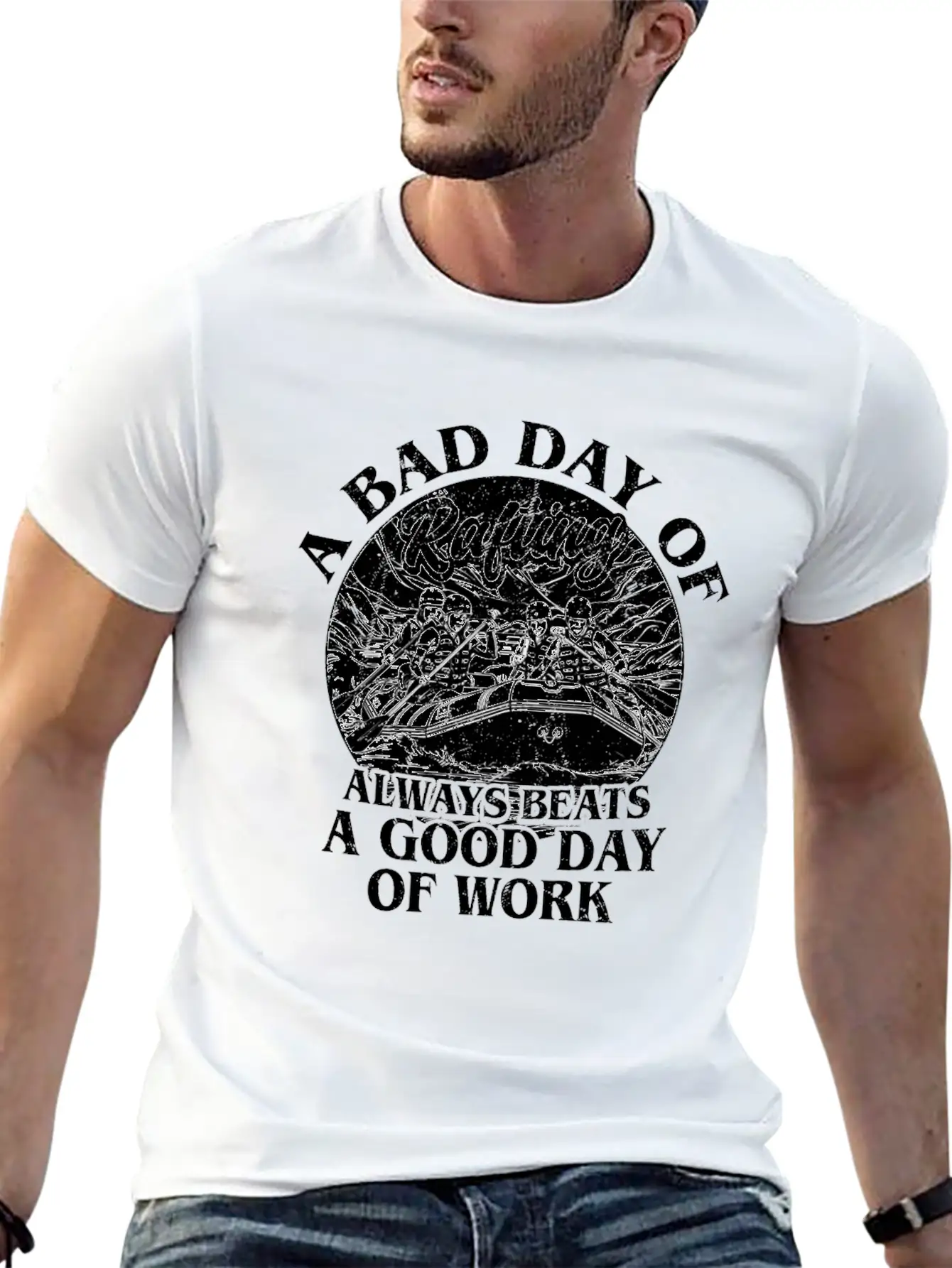 A Bad Day Of Rafting White Water Paddling Unisex Casual T-Shirt – Clean Design For Daily Comfort