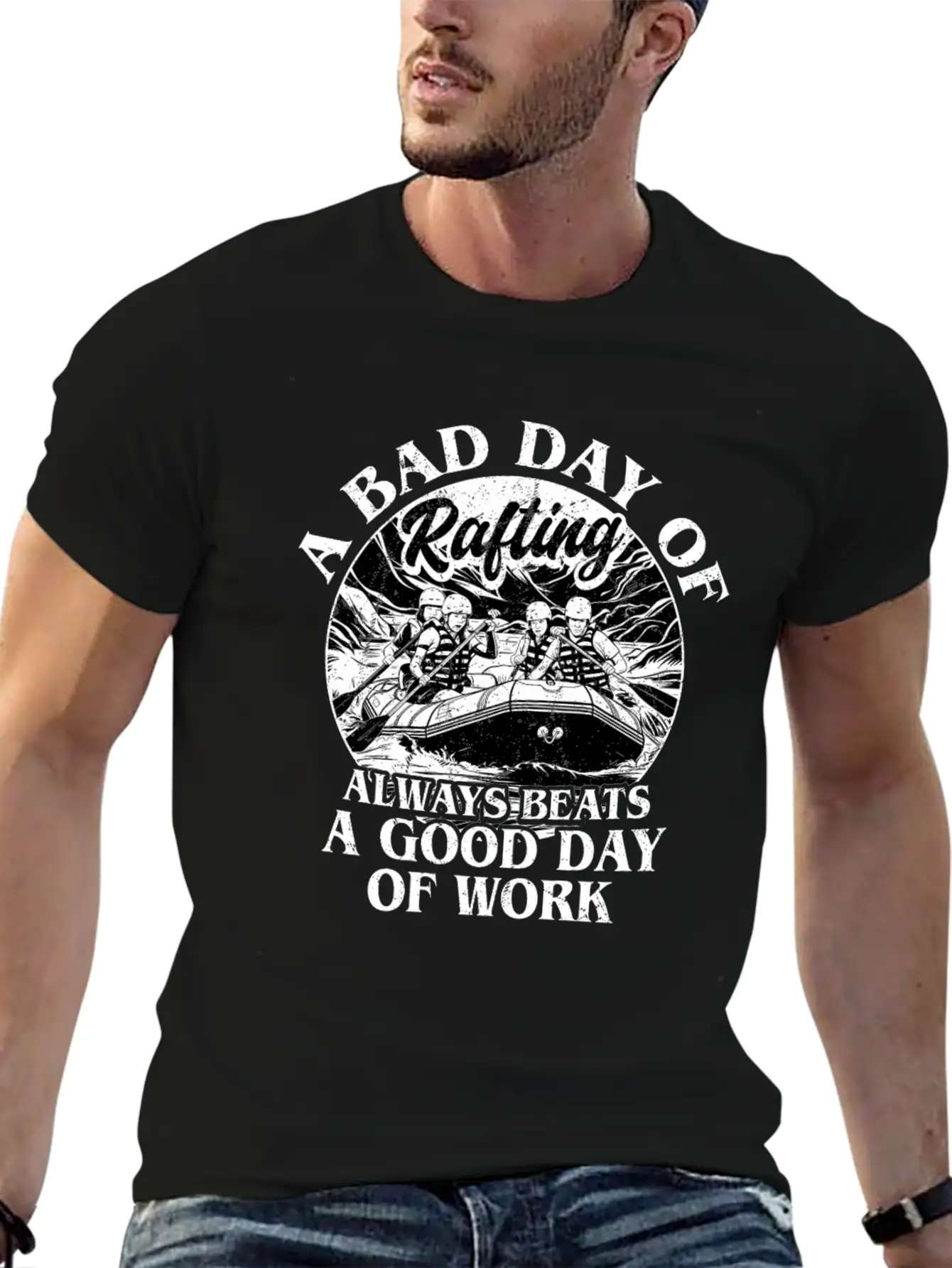 A Bad Day Of Rafting White Water Paddling Unisex Casual T-Shirt – Clean Design For Daily Comfort