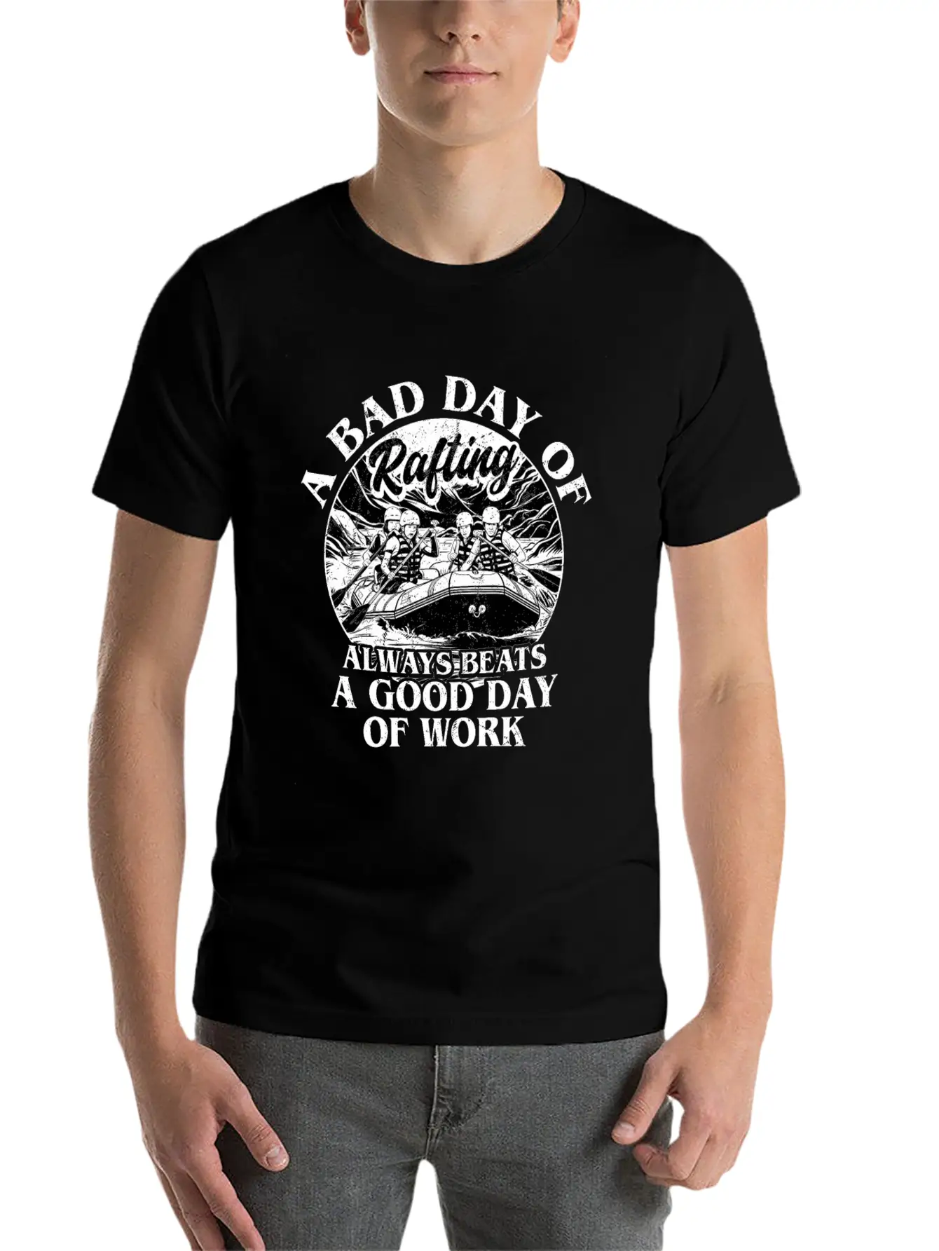 A Bad Day Of Rafting White Water Paddling Unisex Casual T-Shirt – Clean Design For Daily Comfort