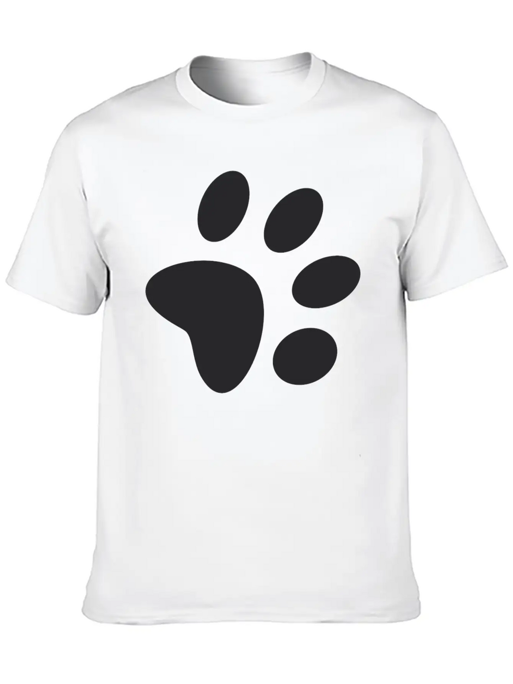 A Black Large Paw Vector Classic Cotton Tee – Unisex Comfort For Any Season