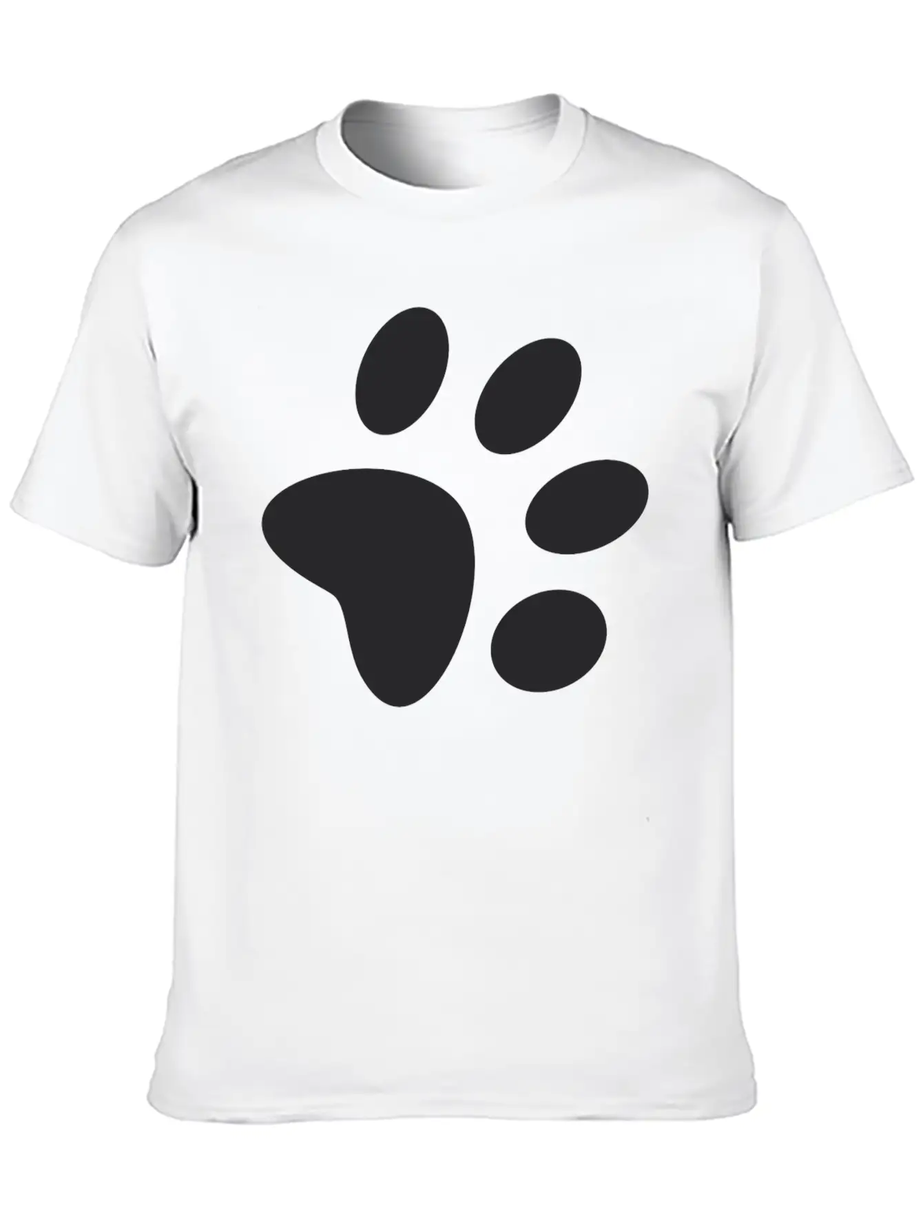 A Black Large Paw Vector Classic Cotton Tee – Unisex Comfort For Any Season