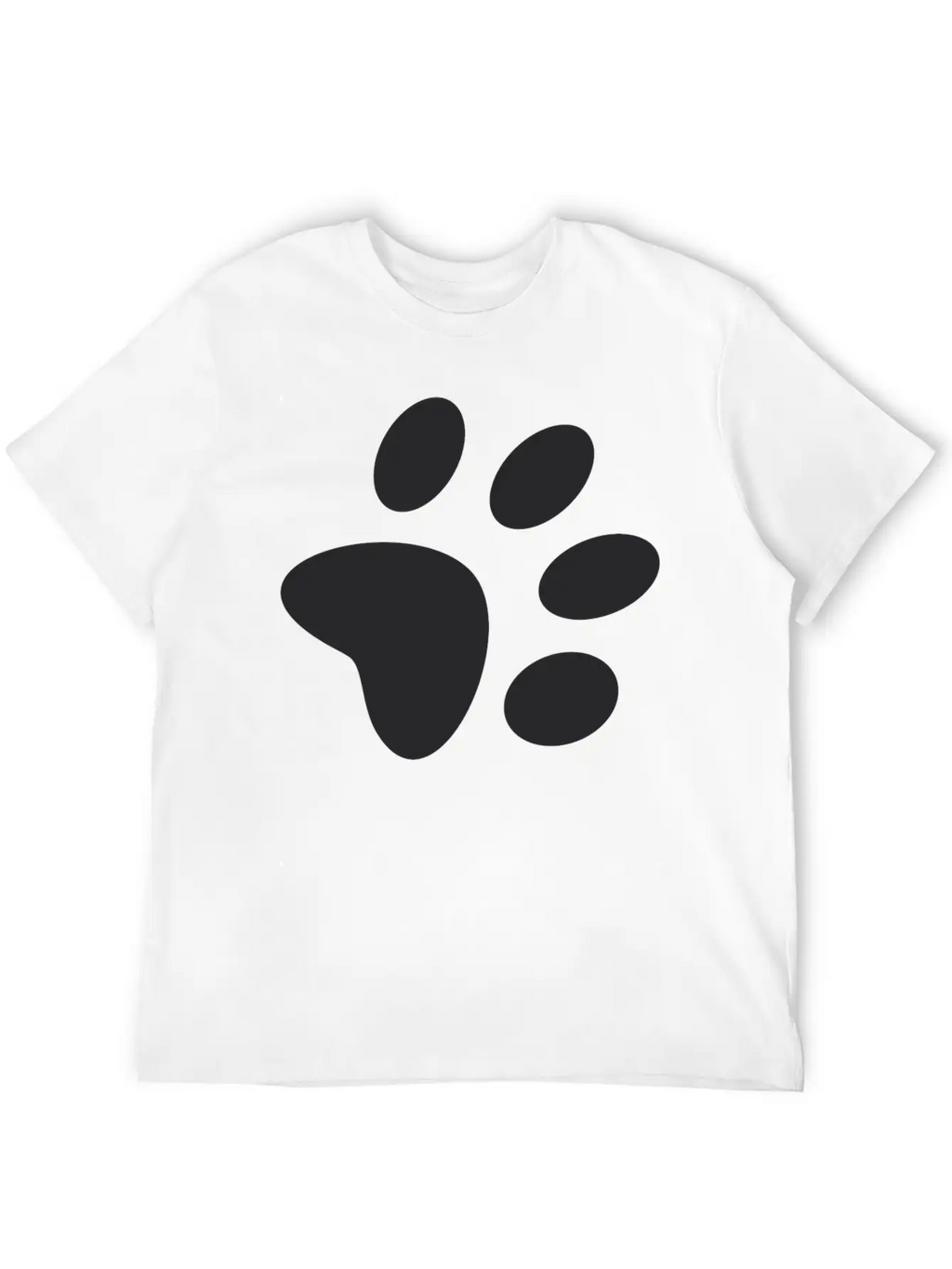 A Black Large Paw Vector Classic Cotton Tee – Unisex Comfort For Any Season