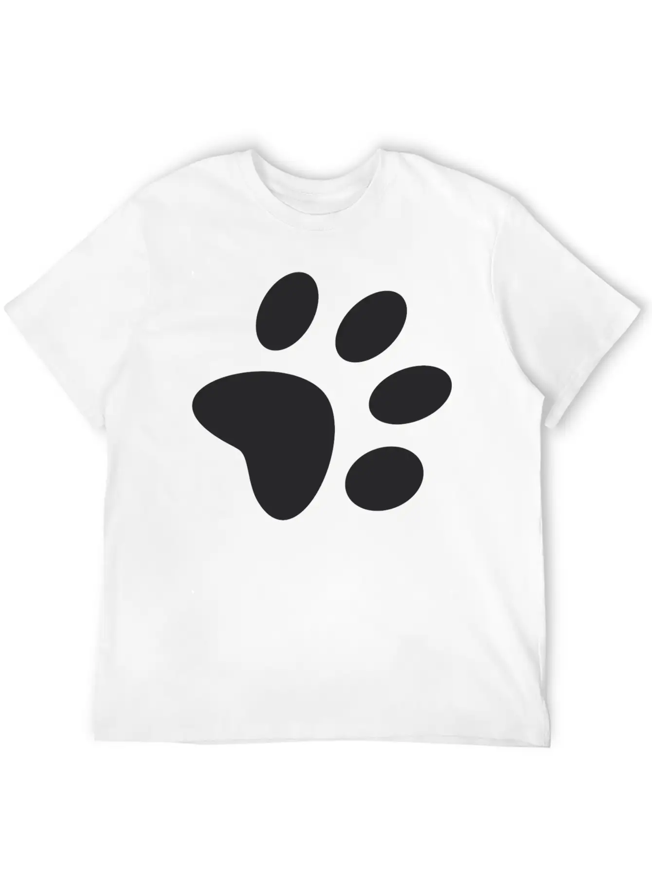 A Black Large Paw Vector Classic Cotton Tee – Unisex Comfort For Any Season
