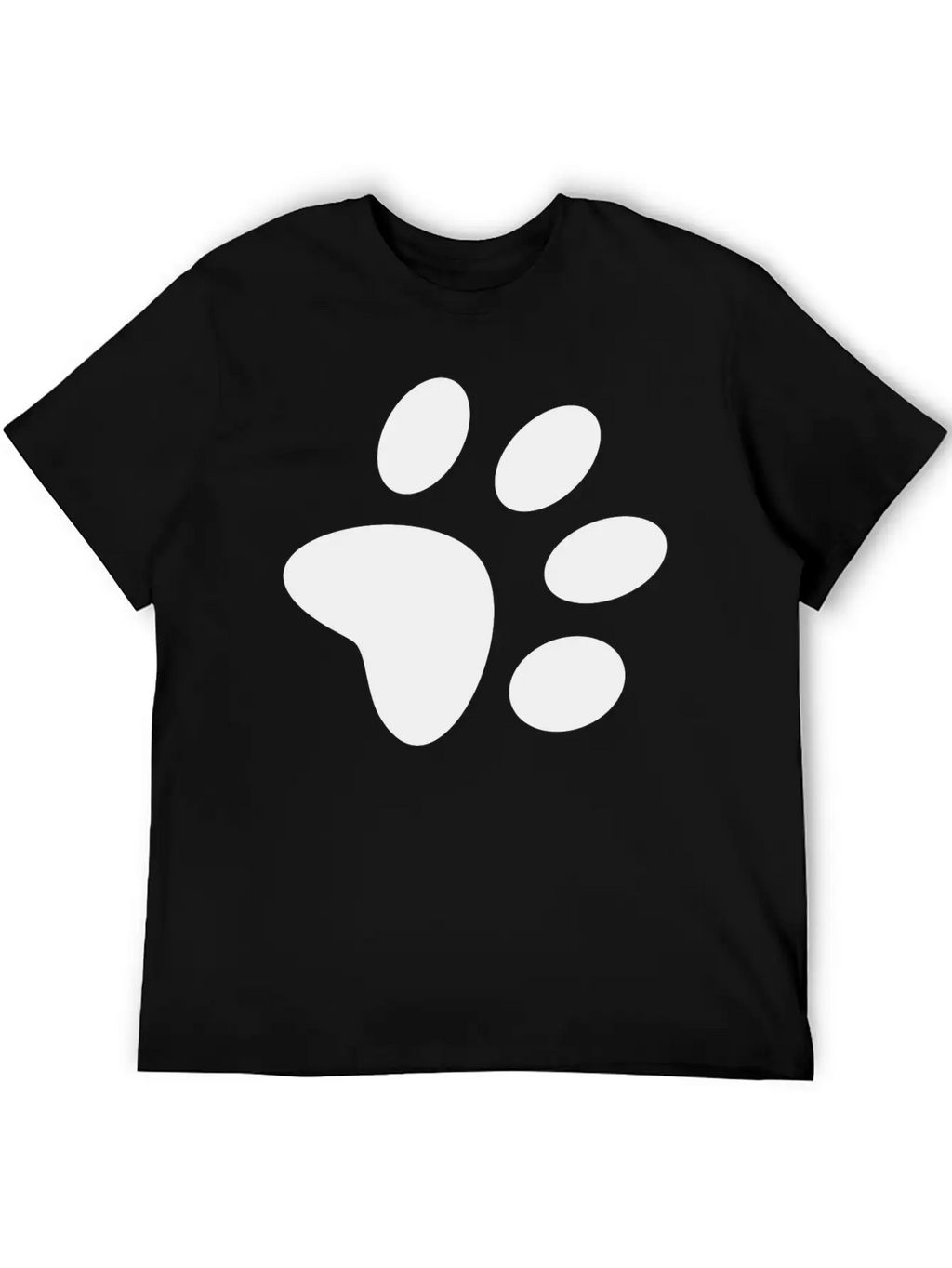 A Black Large Paw Vector Classic Cotton Tee – Unisex Comfort For Any Season